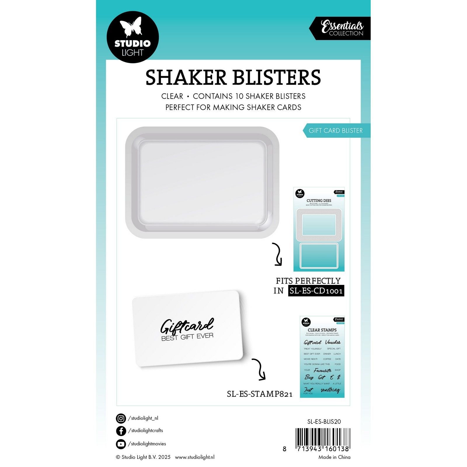 Studioleuchte • Essentials Shaker Blister Geschenkkartenblister