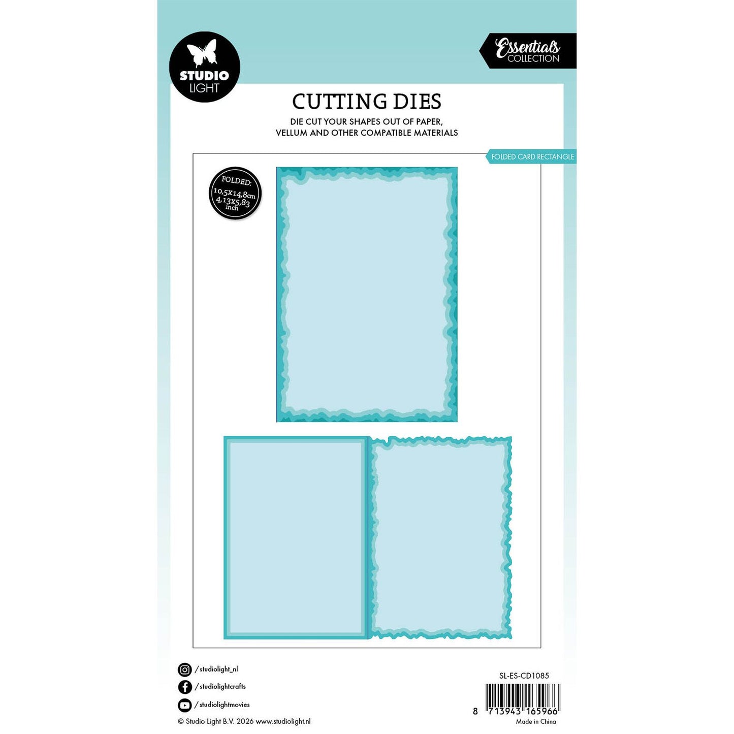 Studioleuchte • Essentials-Stanzform mit abgerissenem Rand, Kartenform, Rechteck