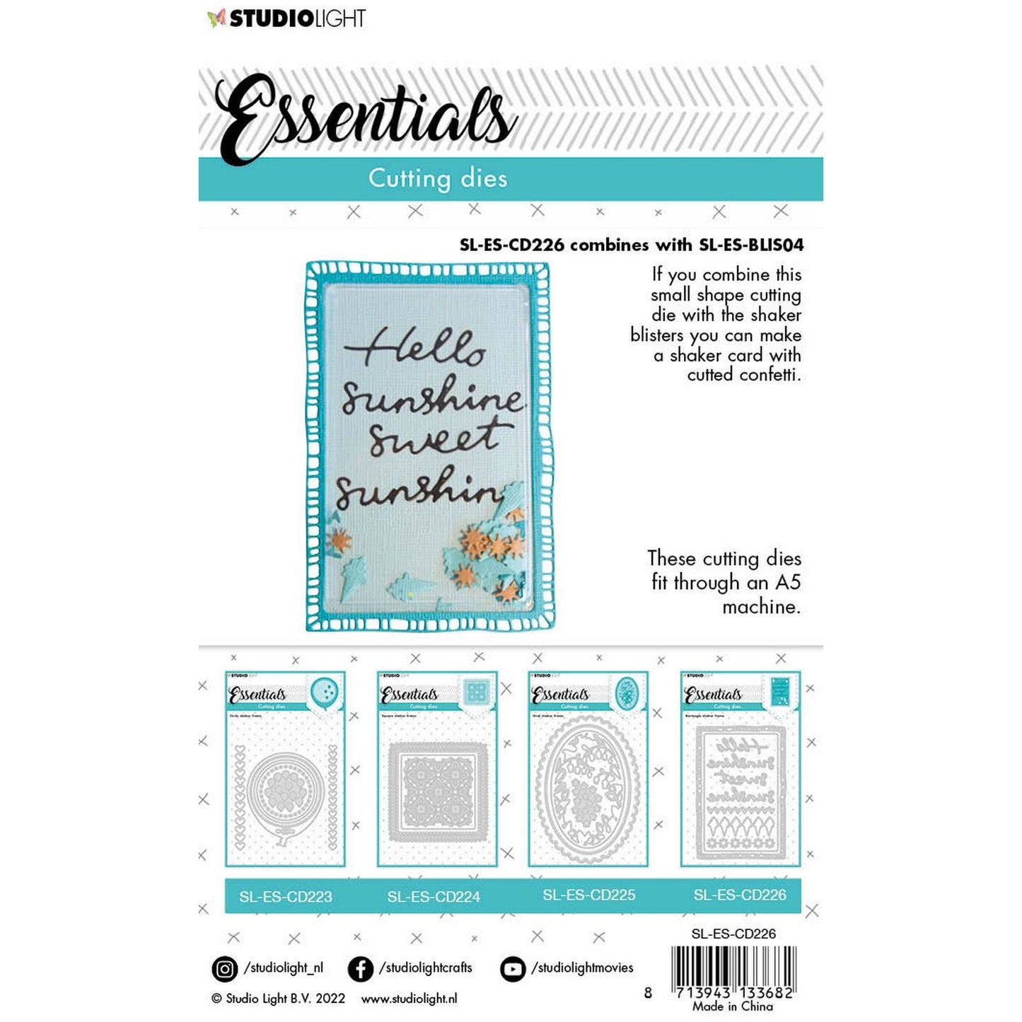 Studioleuchte • Essentials-Schnittschablone, rechteckiger Shaker-Rahmen