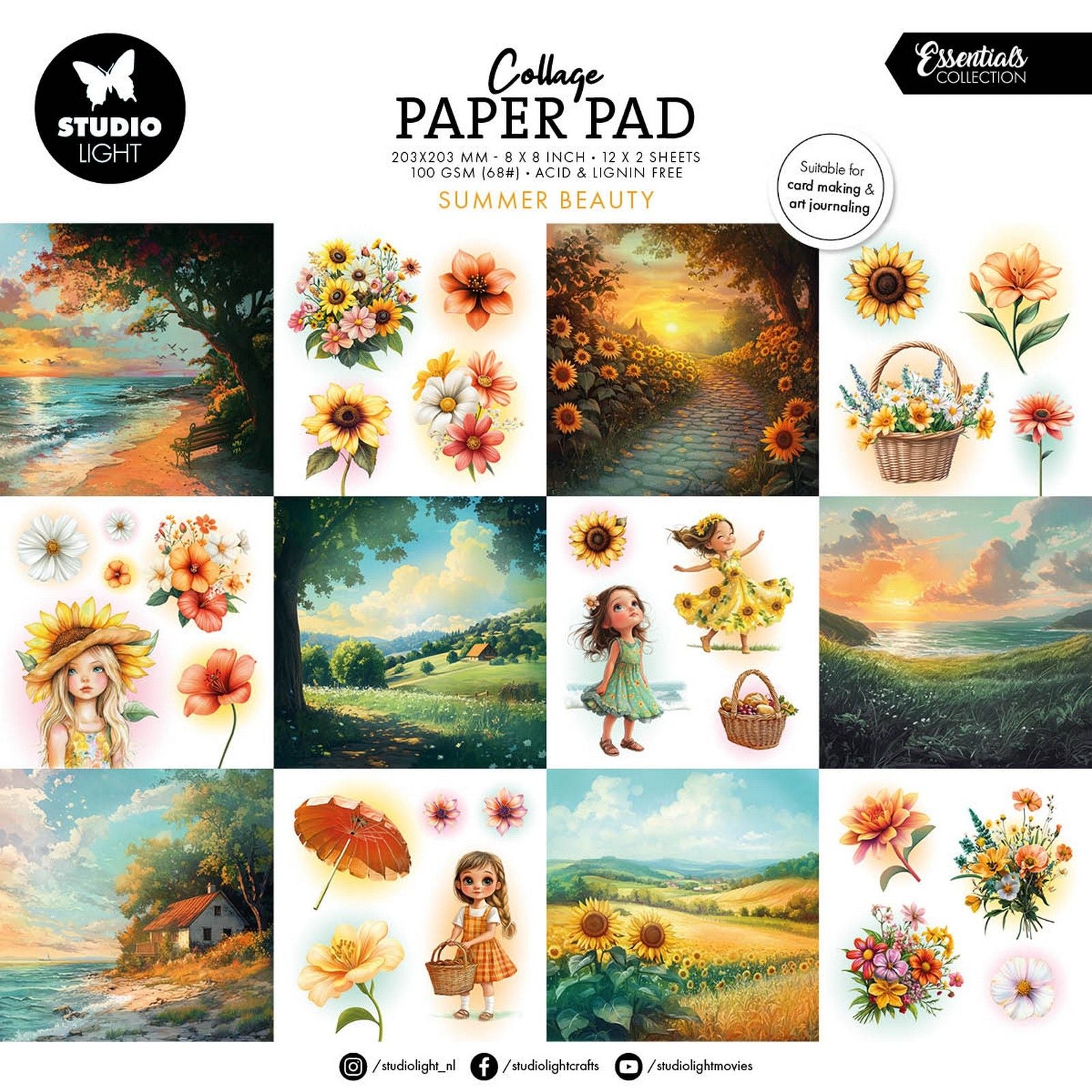 Studiolicht • Essentials Collage-Papierblock Sommerschönheit
