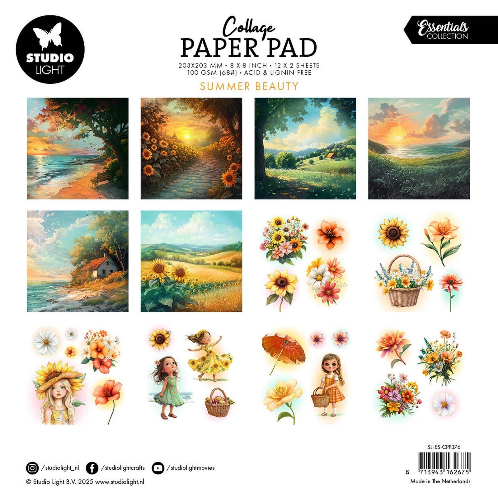 Studiolicht • Essentials Collage-Papierblock Sommerschönheit