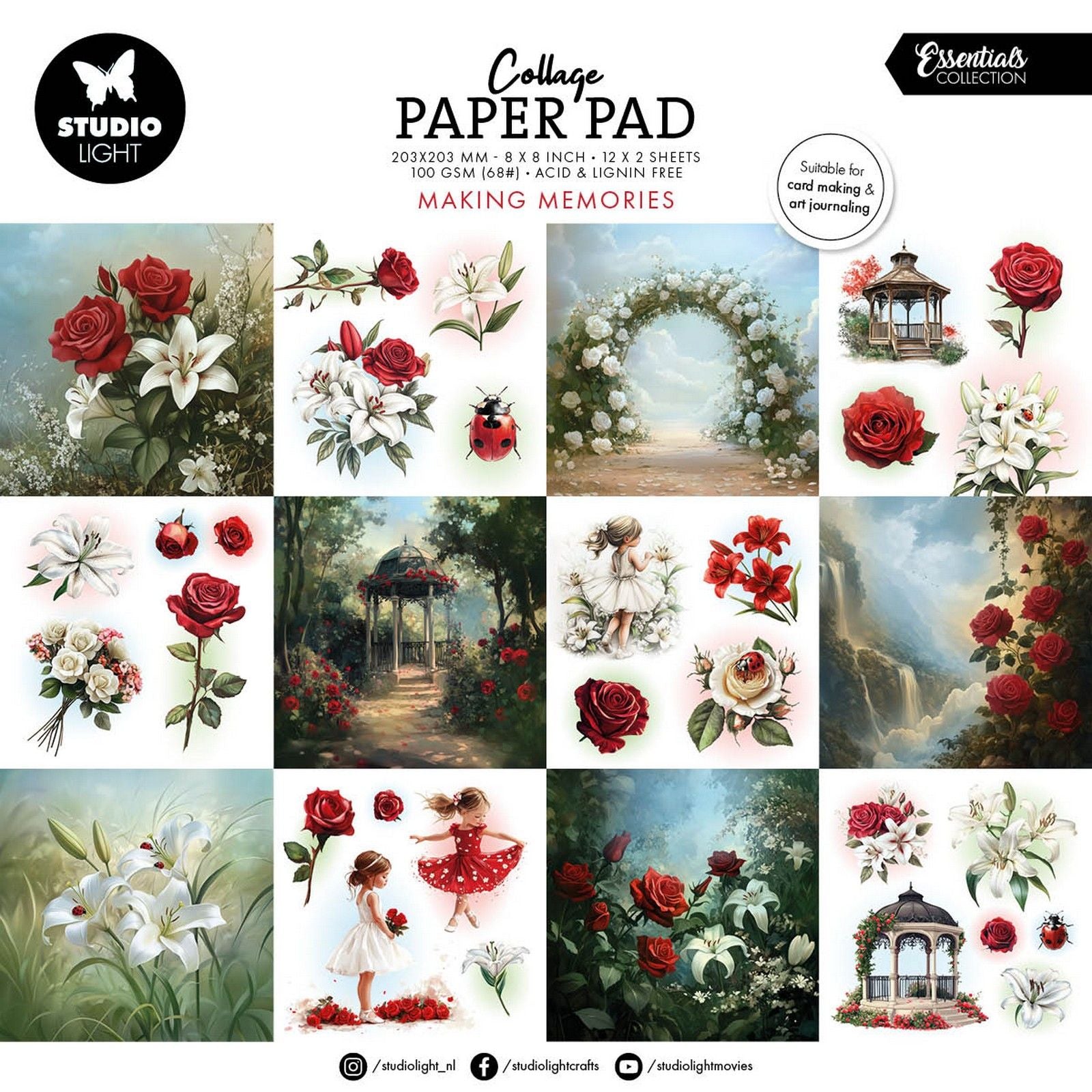 Studiolicht • Essentials Collage-Papierblock für Erinnerungen