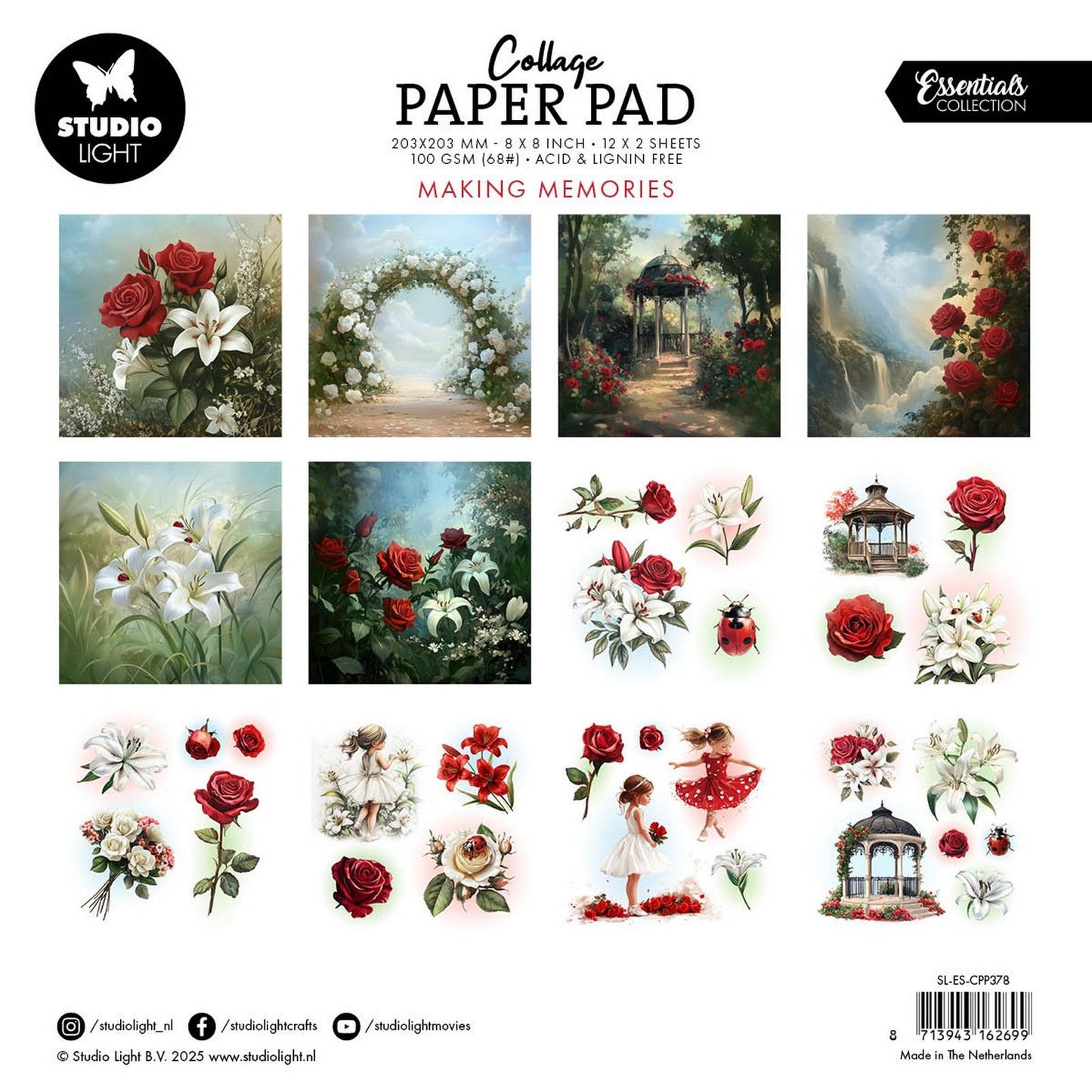 Studiolicht • Essentials Collage-Papierblock für Erinnerungen