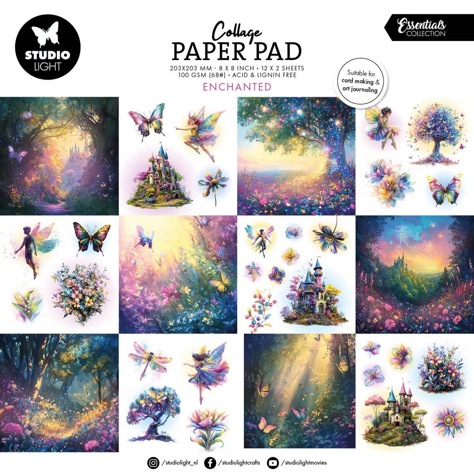 Studio Light • Essentials Collage-Papierblock verzaubert