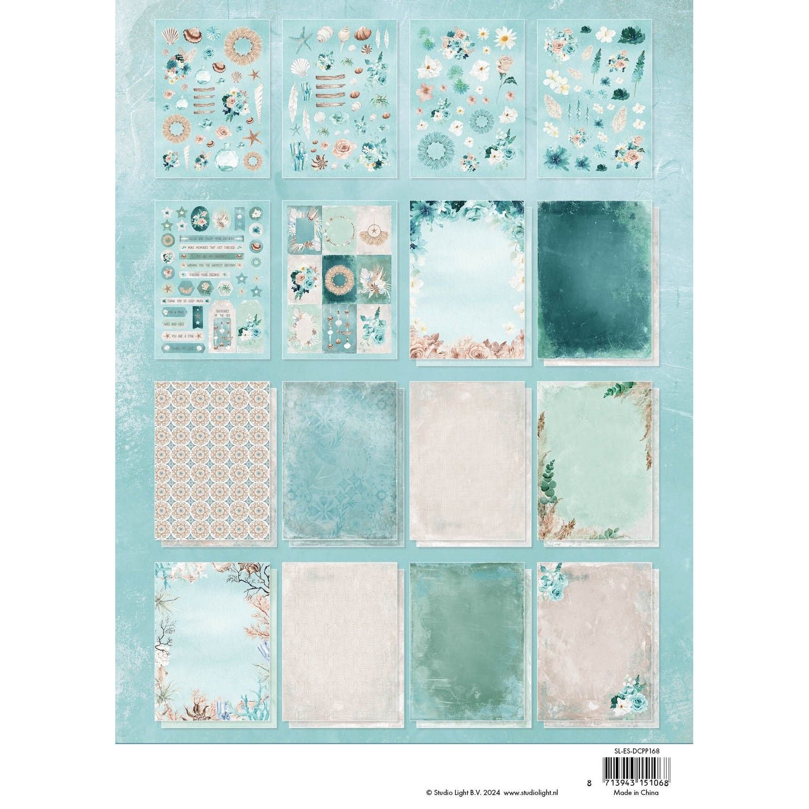 Studio Light • Essentials gestanzter Papierblock Ocean Boho