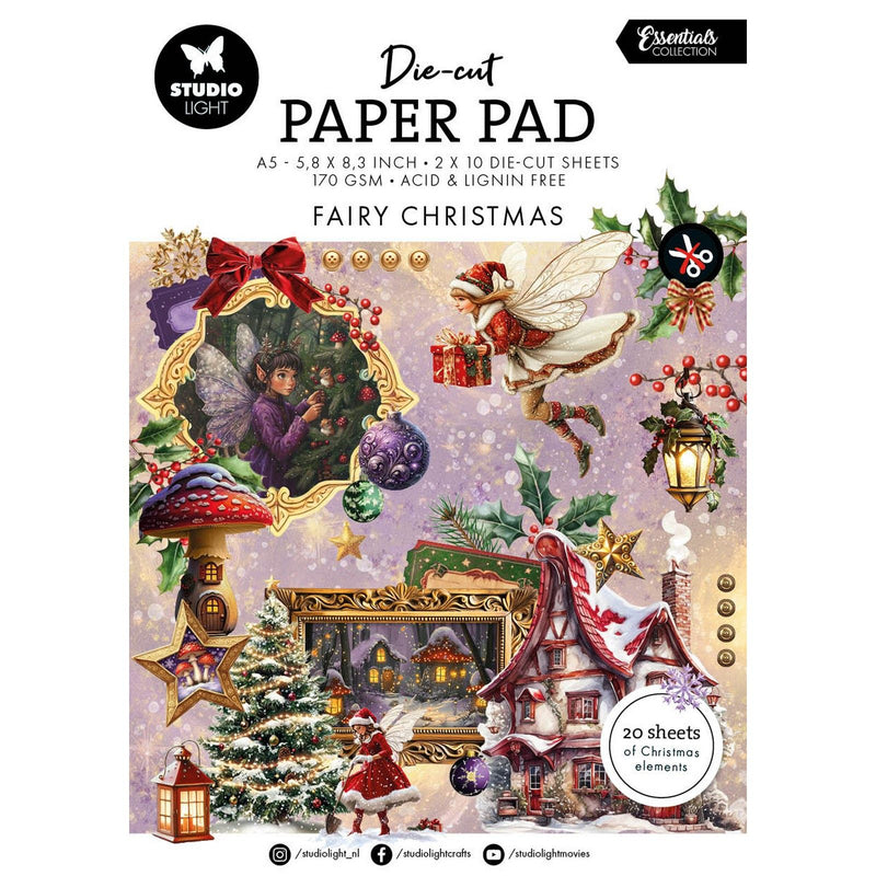 Studio Light • Essentials gestanzter Papierblock „Fee Christmas“.