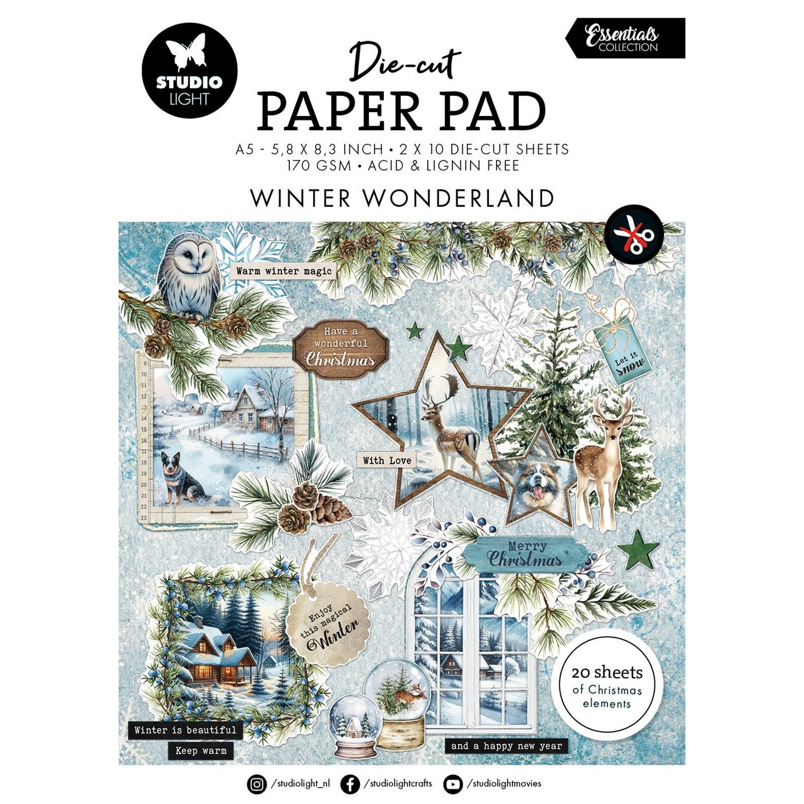 Studio Light • Essentials gestanzter Papierblock Winterwunderland