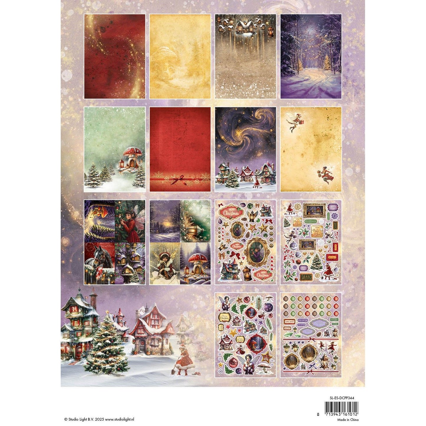 Studio Light • Essentials gestanzter Papierblock „Fee Christmas“.