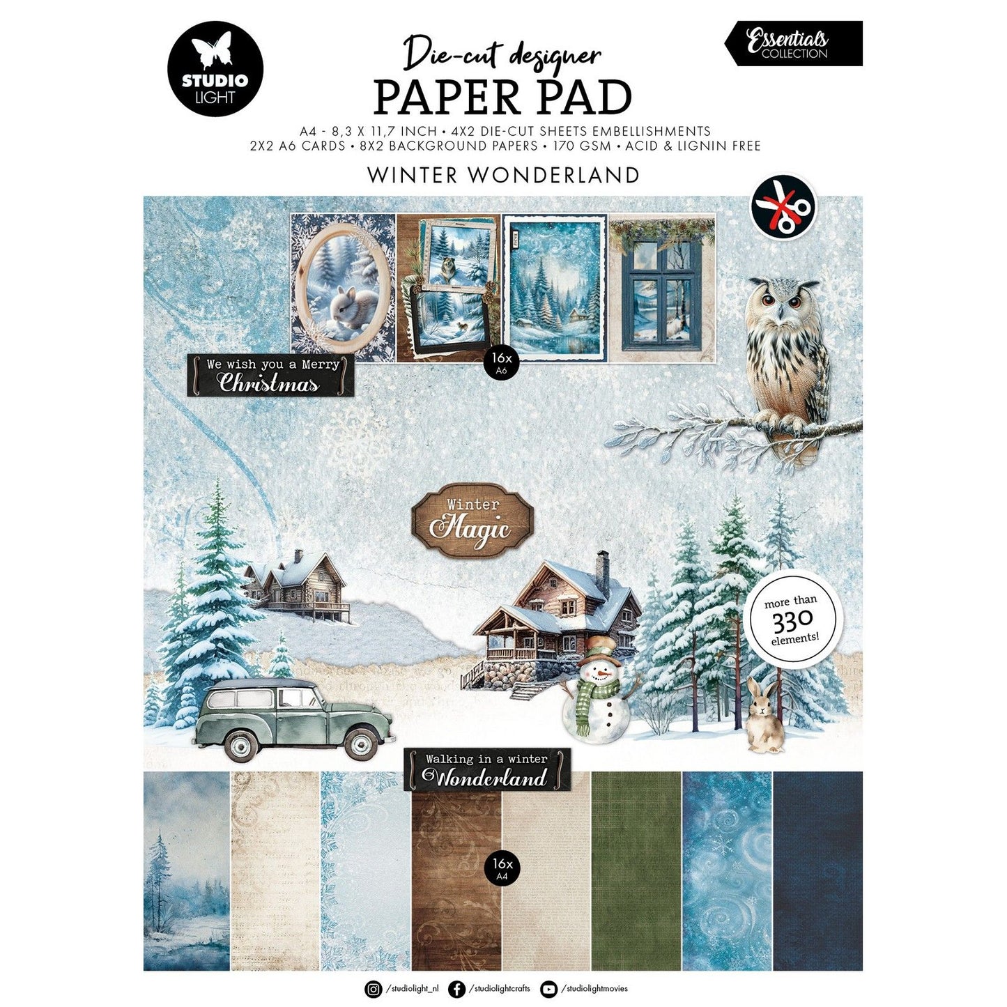 Studio Light • Essentials gestanzter Papierblock Winterwunderland