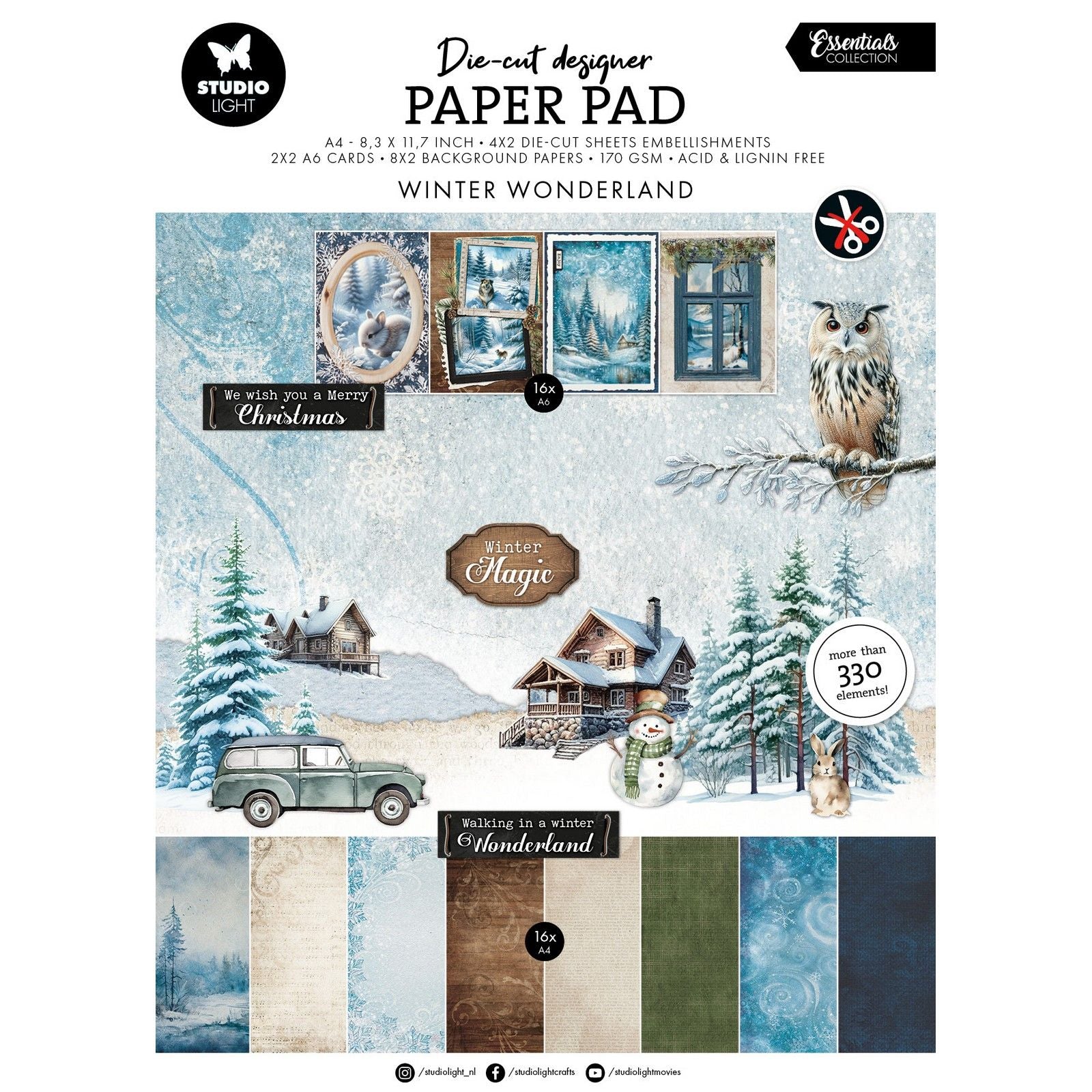 Studio Light • Essentials gestanzter Papierblock Winterwunderland