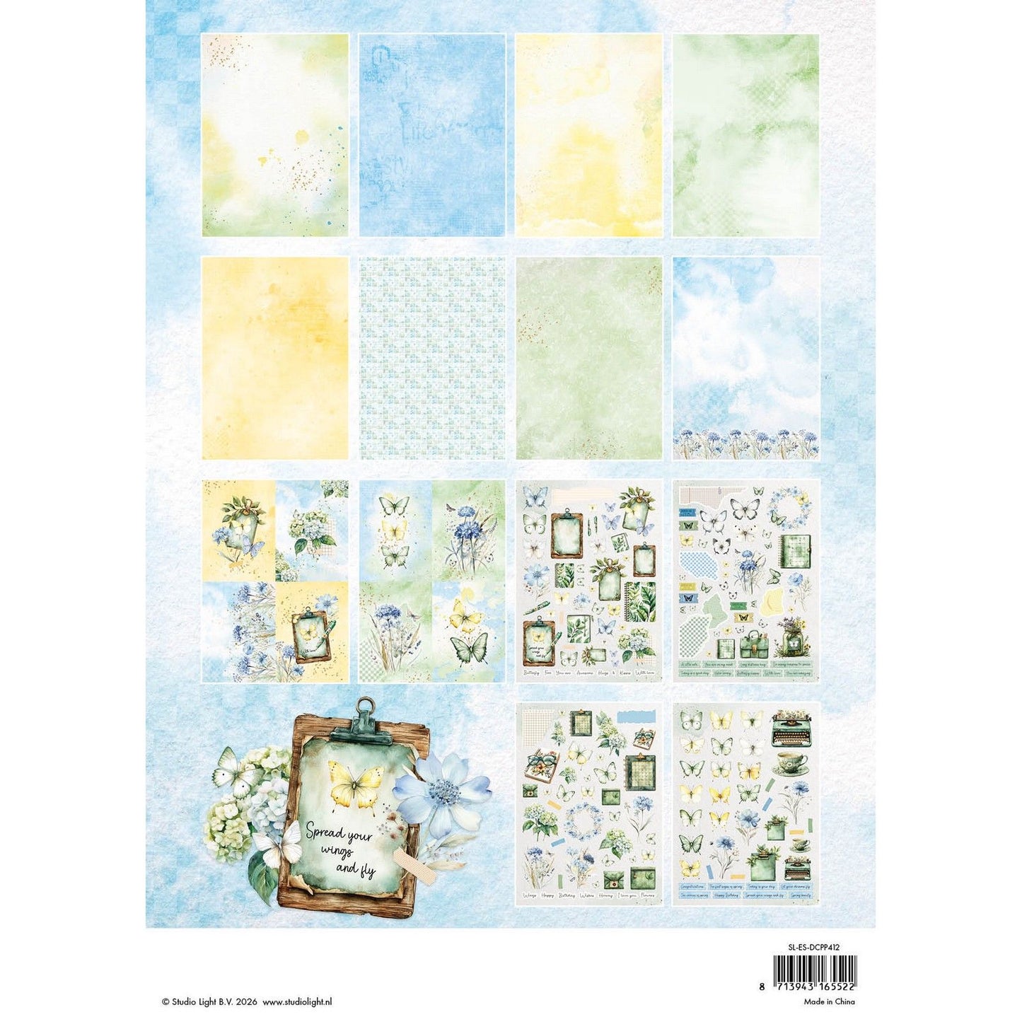 Studio Light • Essentials gestanzter Papierblock mit Schmetterlingen