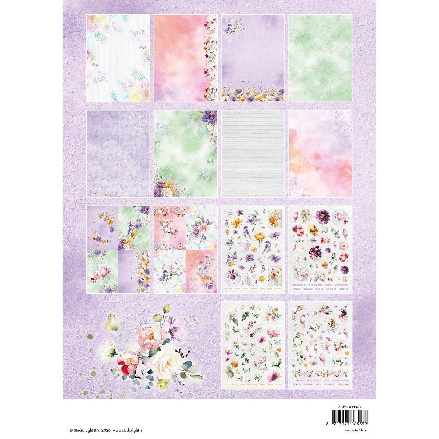 Studio Light • Essentials gestanzte Papierblockblumen