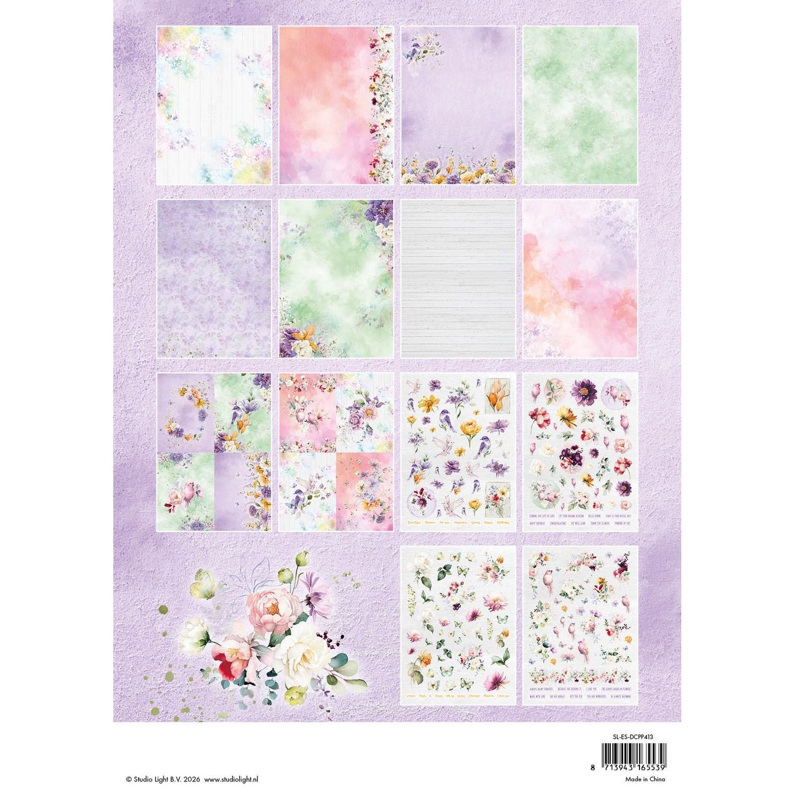 Studio Light • Essentials gestanzte Papierblockblumen