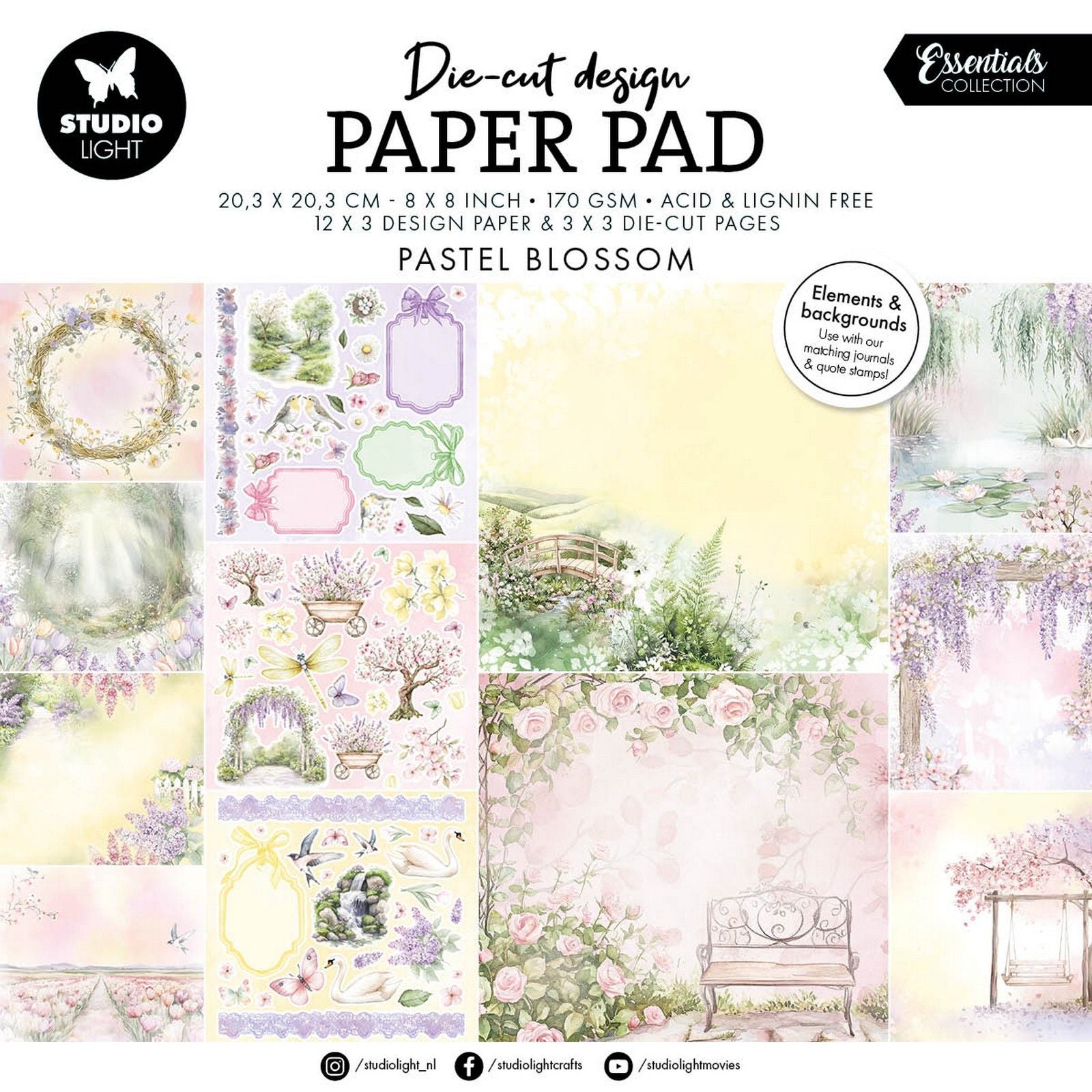 Studioleuchte • Essentials Designer-Papierblock Papierelemente Pastellblüte