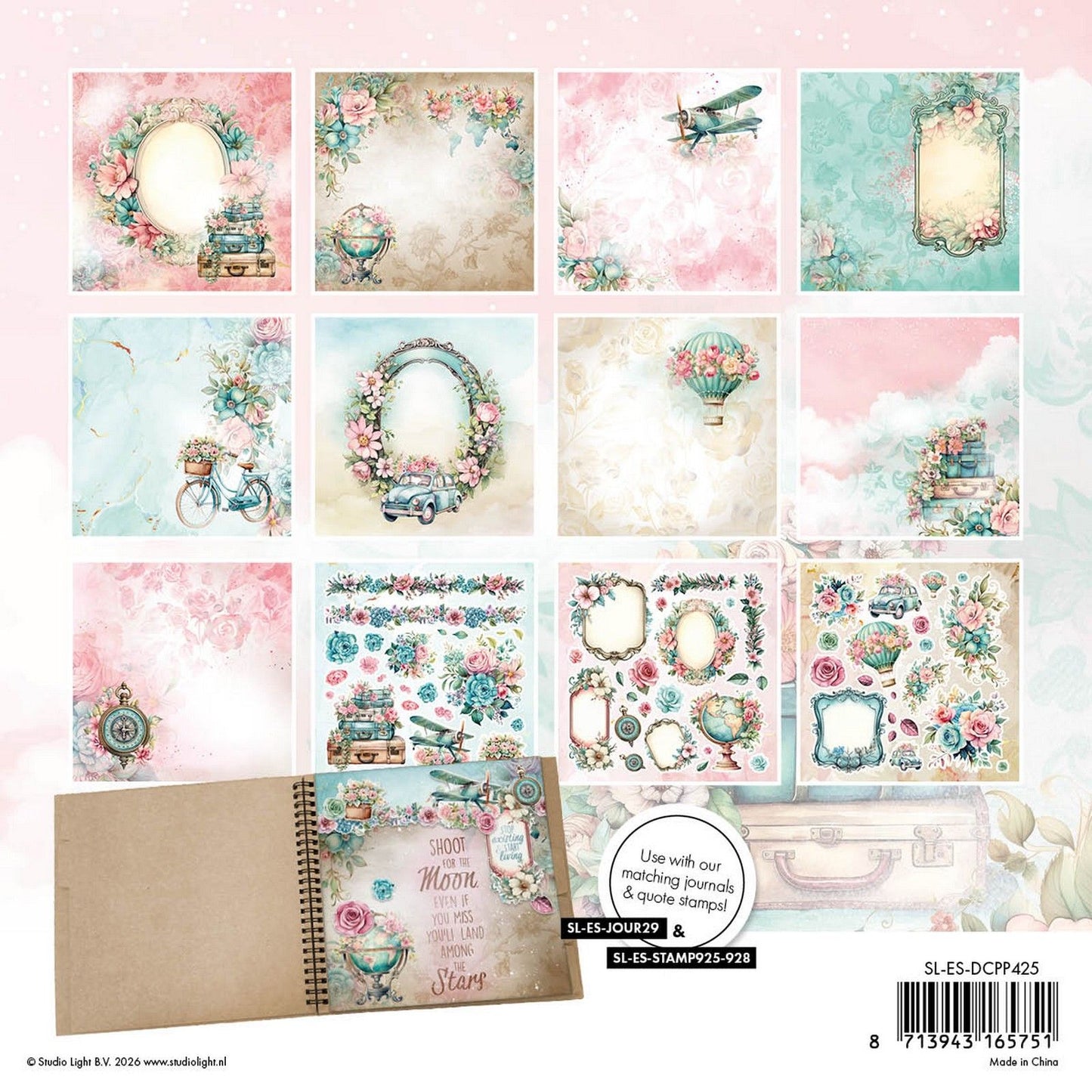 Studioleuchte • Essentials Designer-Papierblock, Papierelemente, Vintage-Reise