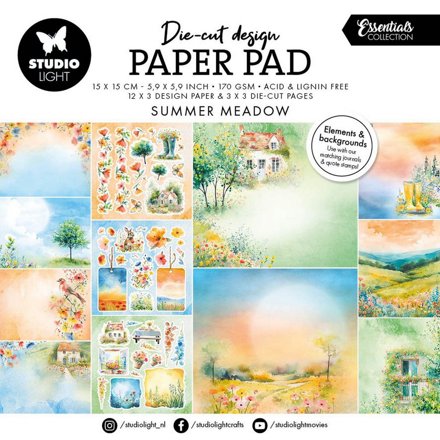 Studioleuchte • Essentials Designer-Papierblock Papierelemente Sommerwiese