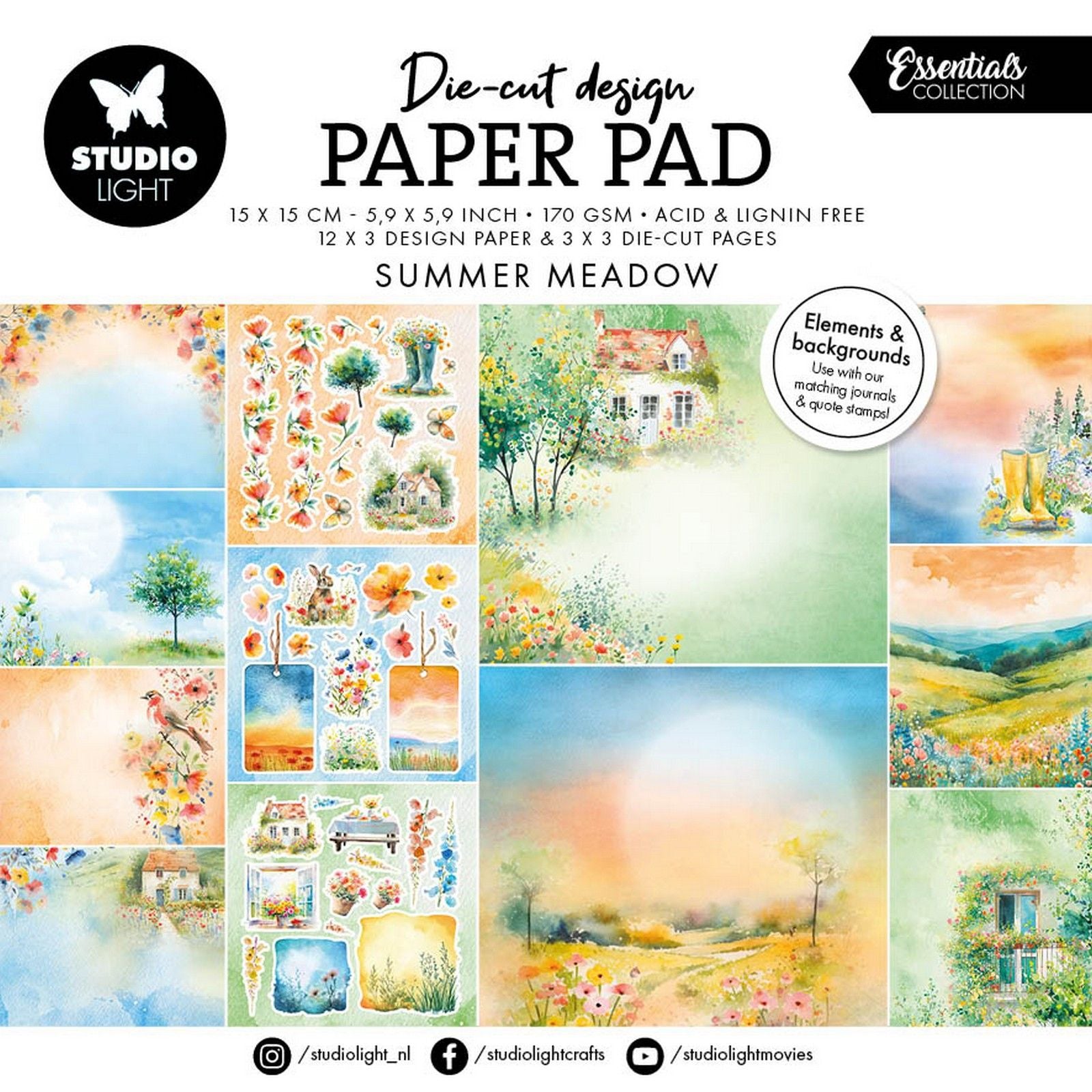 Studioleuchte • Essentials Designer-Papierblock Papierelemente Sommerwiese