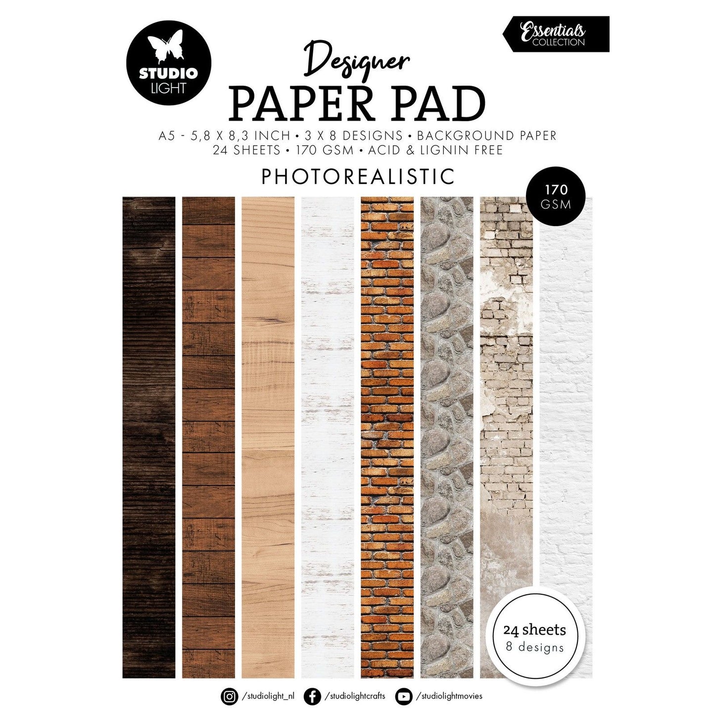 Studioleuchte • Essentials Designer-Papierblock fotorealistisch