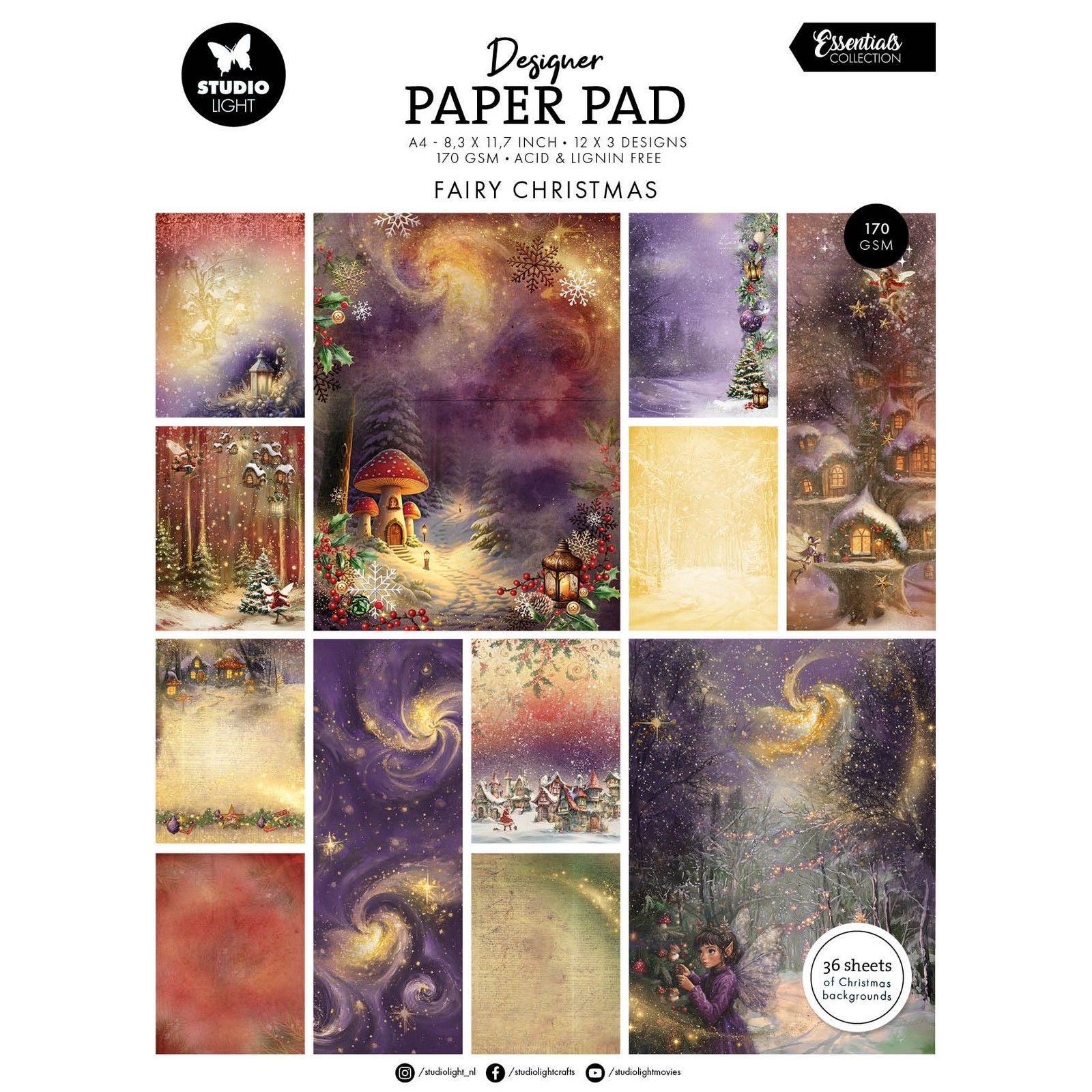 Studioleuchte • Essentials Designer-Papierblock „Fee Christmas“.
