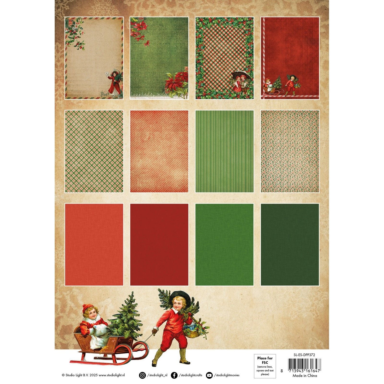 Studioleuchte • Essentials Designer-Papierblock Vintage Weihnachten