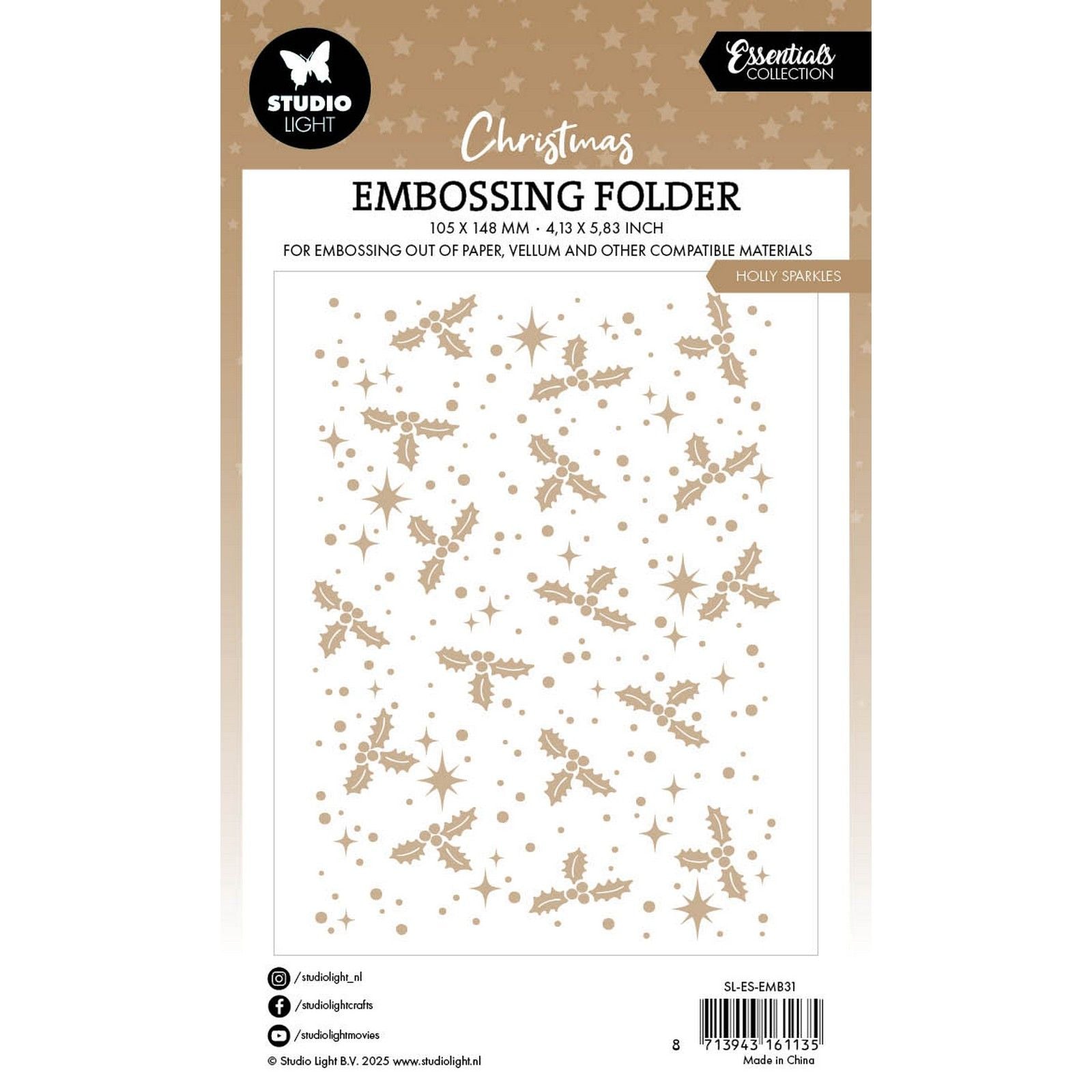 Studio Light • Essentials Prägefolder Holly Sparkles