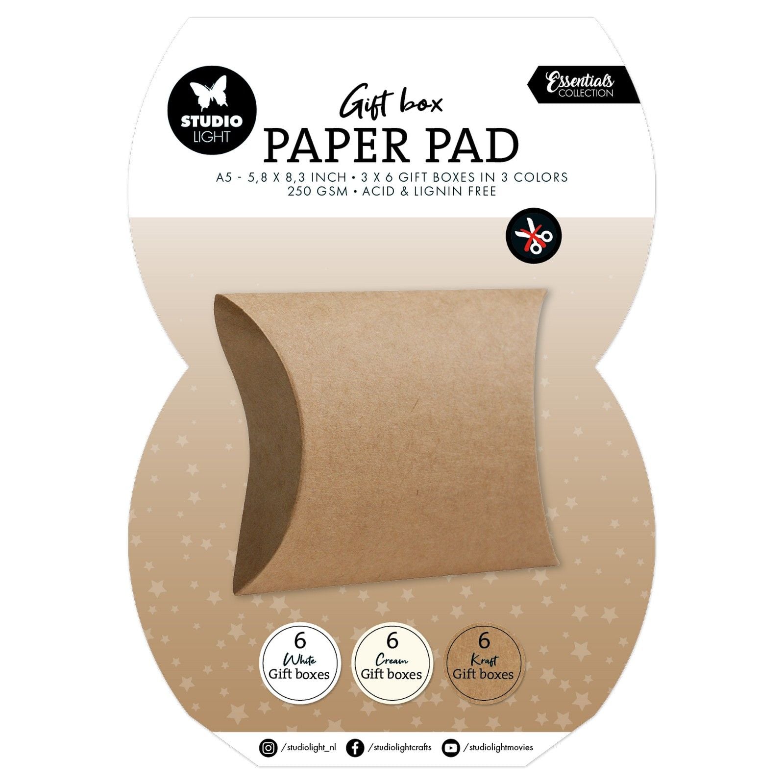 Studio Light • Essentials-Geschenkbox, Papierkissen-Kissenbox