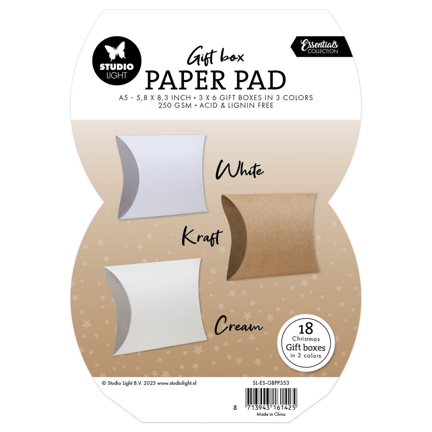 Studio Light • Essentials-Geschenkbox, Papierkissen-Kissenbox