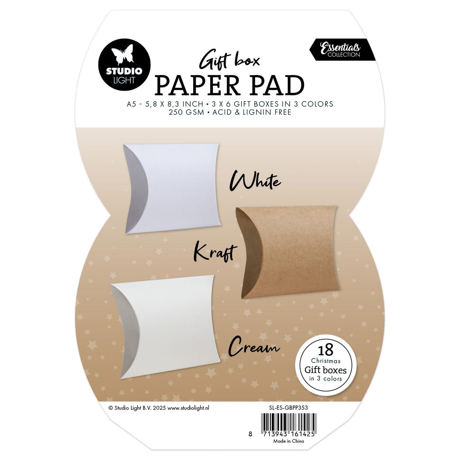 Studio Light • Essentials-Geschenkbox, Papierkissen-Kissenbox