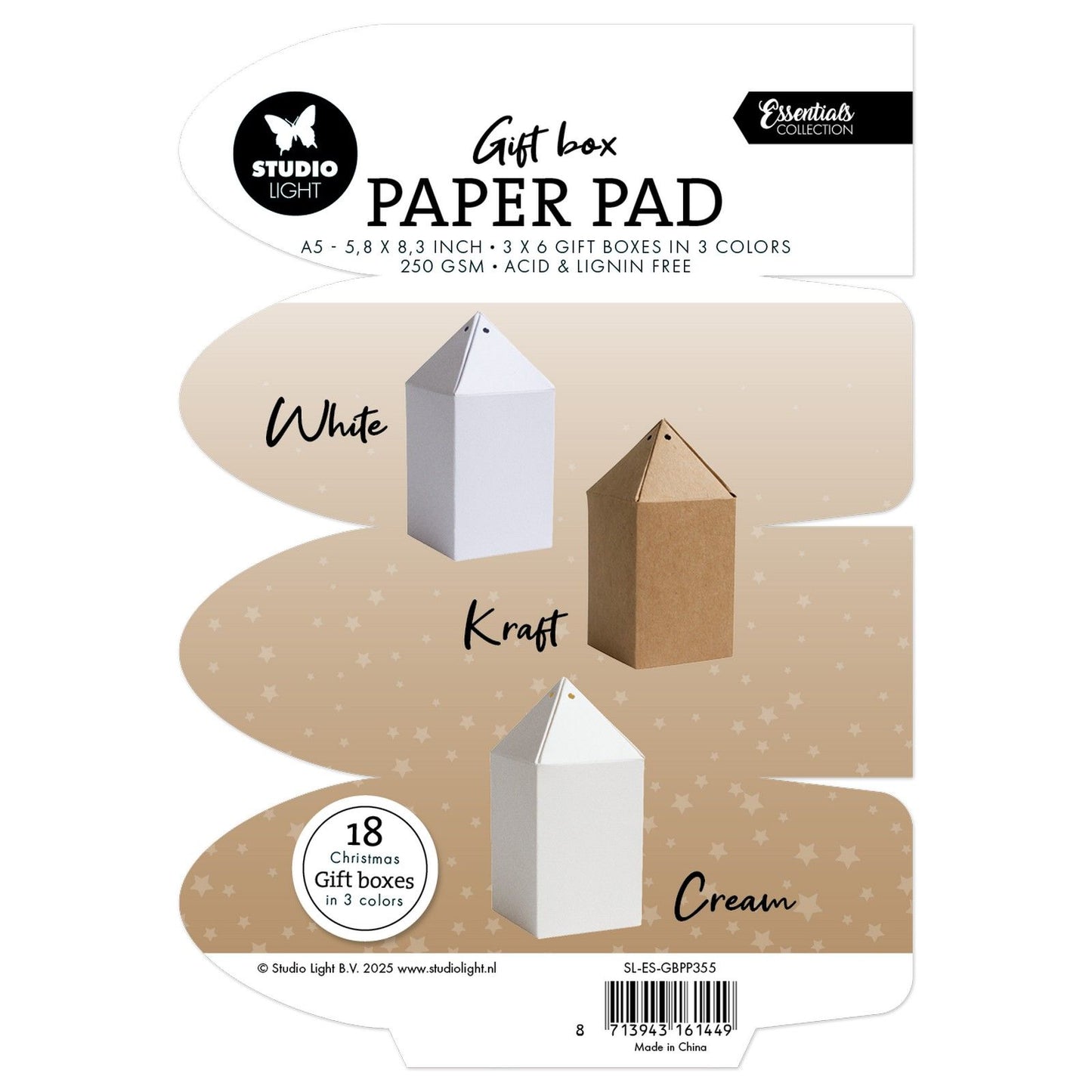 Studioleuchte • Essentials-Geschenkbox, Papierblock-Geschenkbox