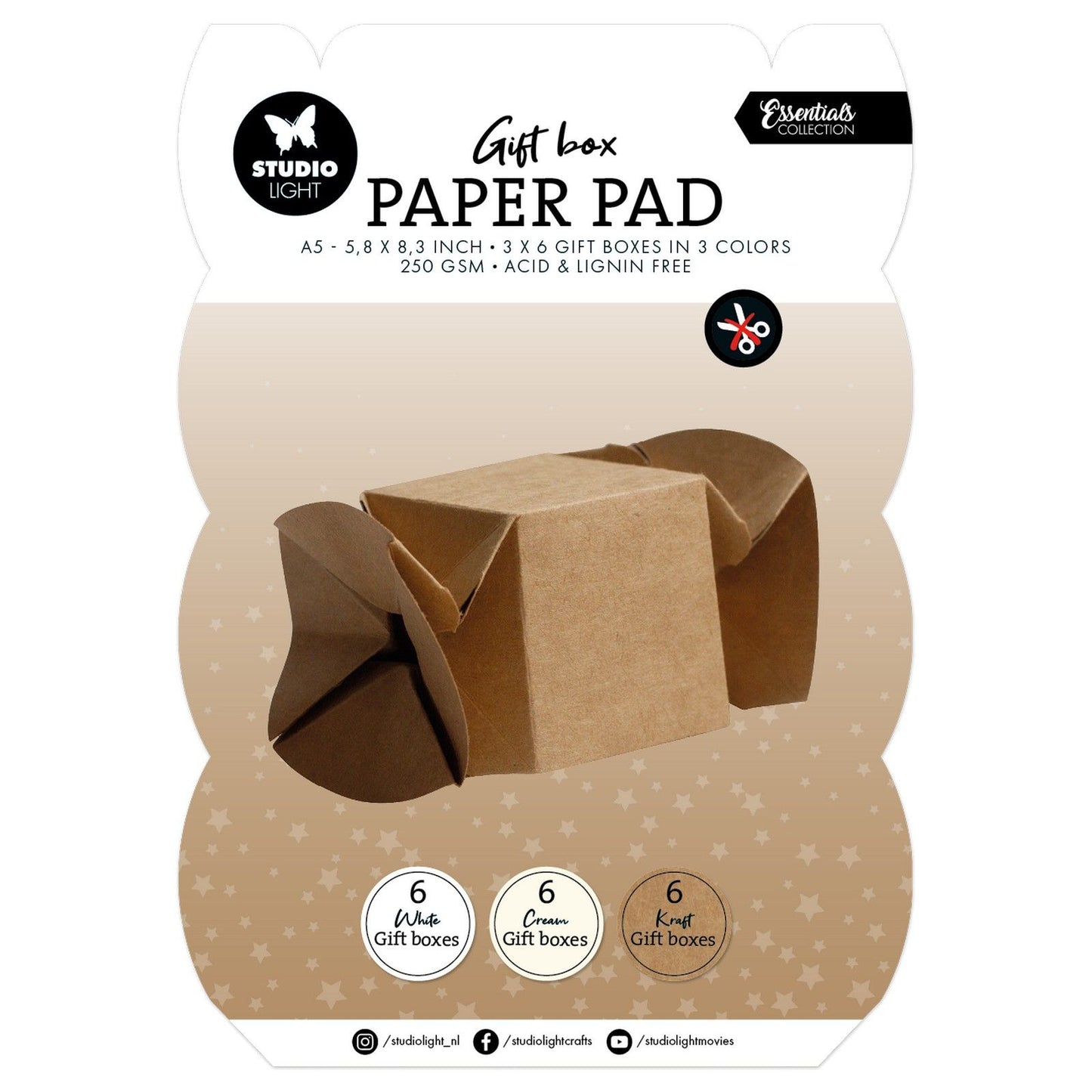 Studioleuchte • Essentials-Geschenkbox, Papierblock, Süßigkeitenbox