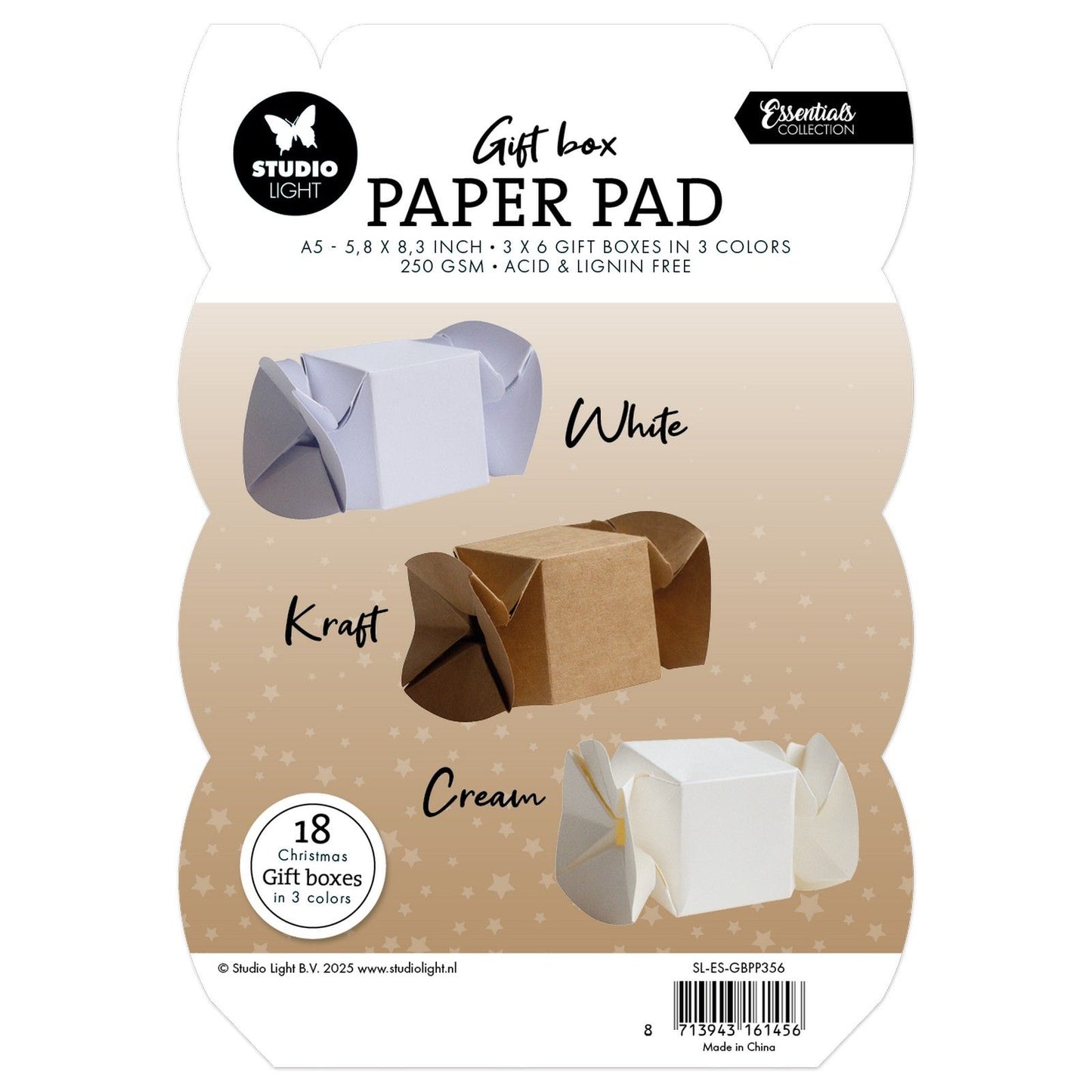 Studioleuchte • Essentials-Geschenkbox, Papierblock, Süßigkeitenbox