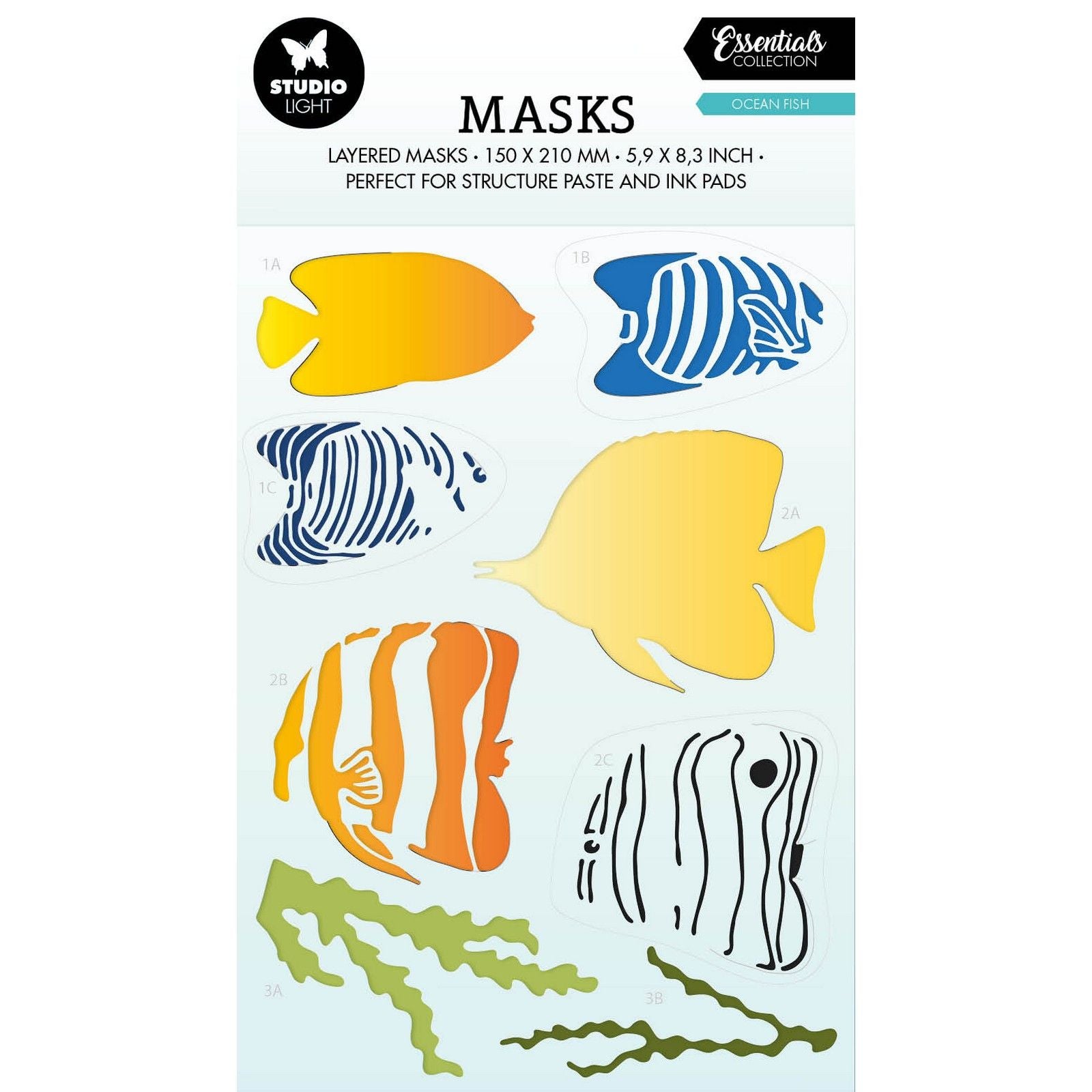 Studiolicht • Essentials-Maskenschablone, Meeresfische