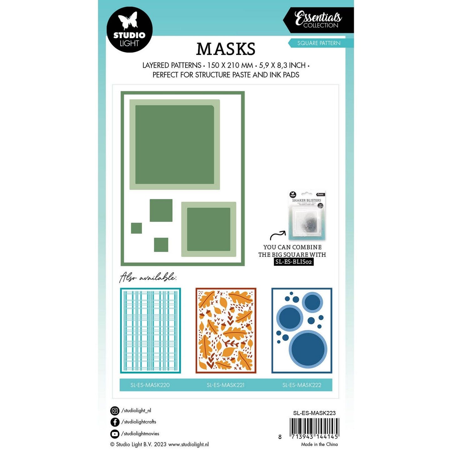 Studioleuchte • Essentials-Maske mit quadratischem Muster
