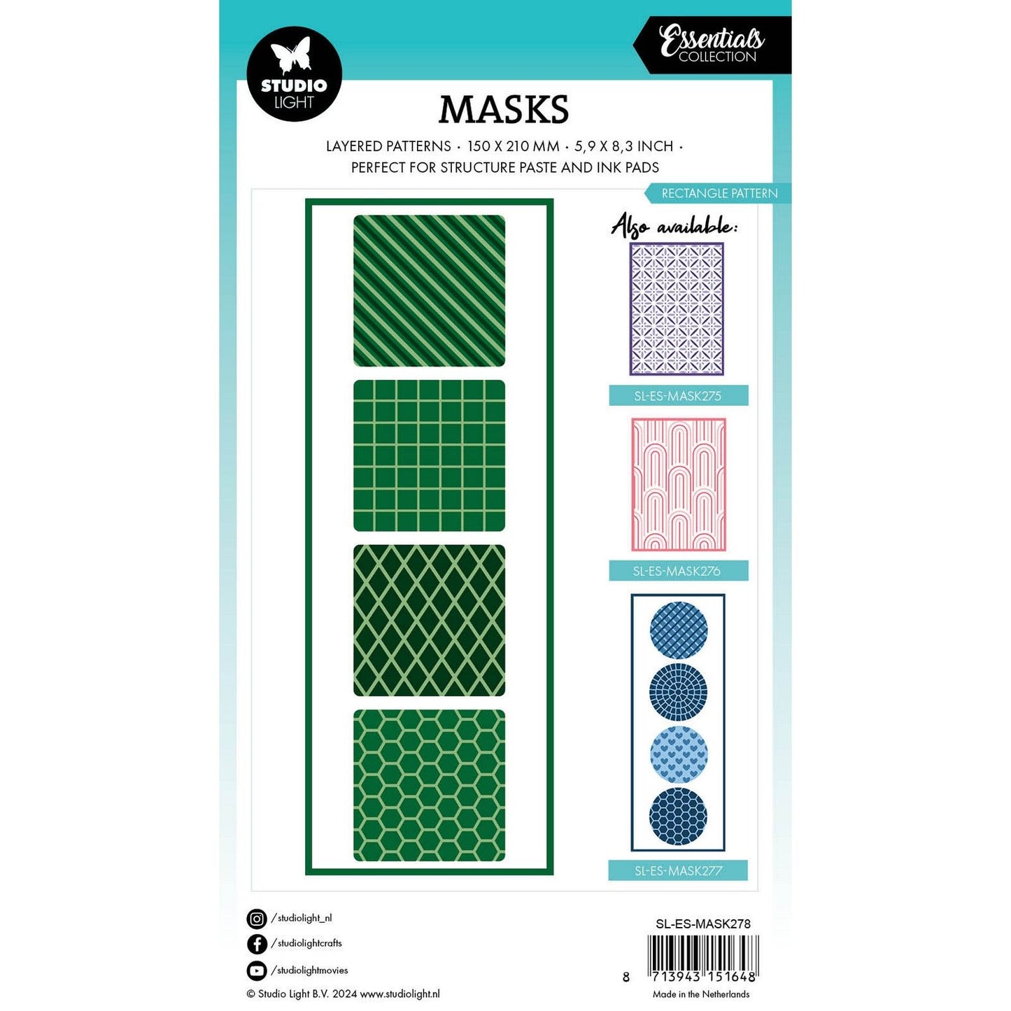 Studiolicht • Essentials-Maske, Rechteckmuster