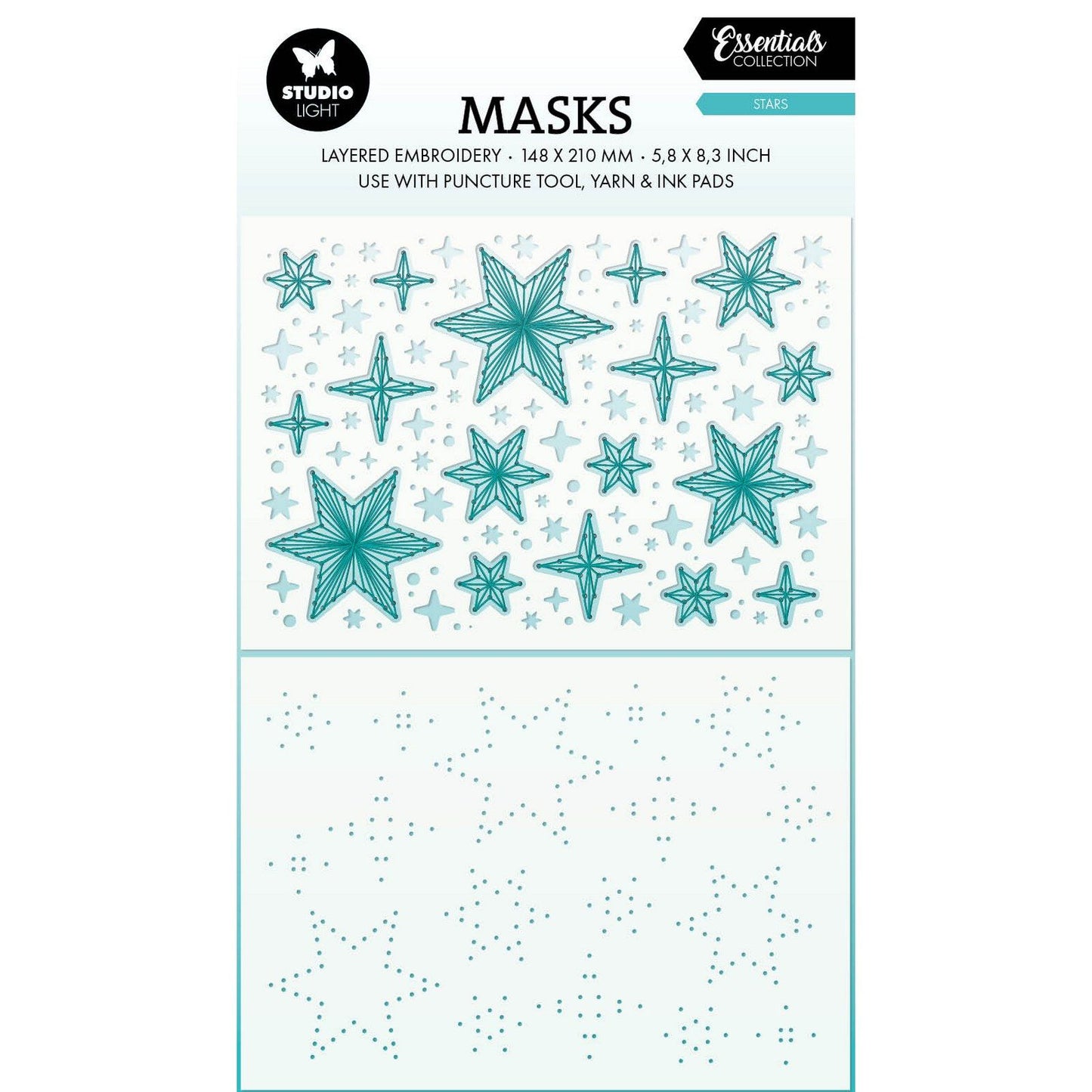 Studioleuchte • Wesentliches Einstichwerkzeug, Maske, Sterne