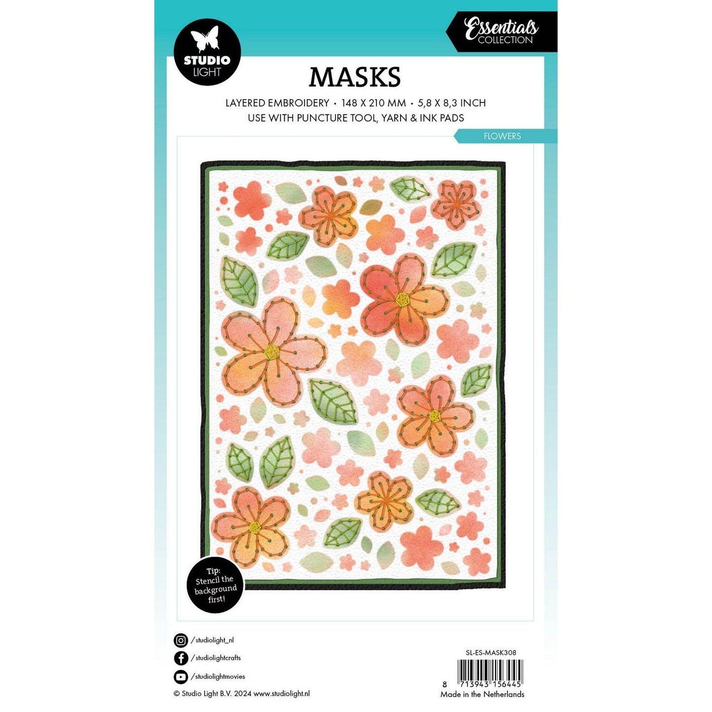 Studiolicht • Wesentliches Punktionswerkzeug, Maske, Blumen