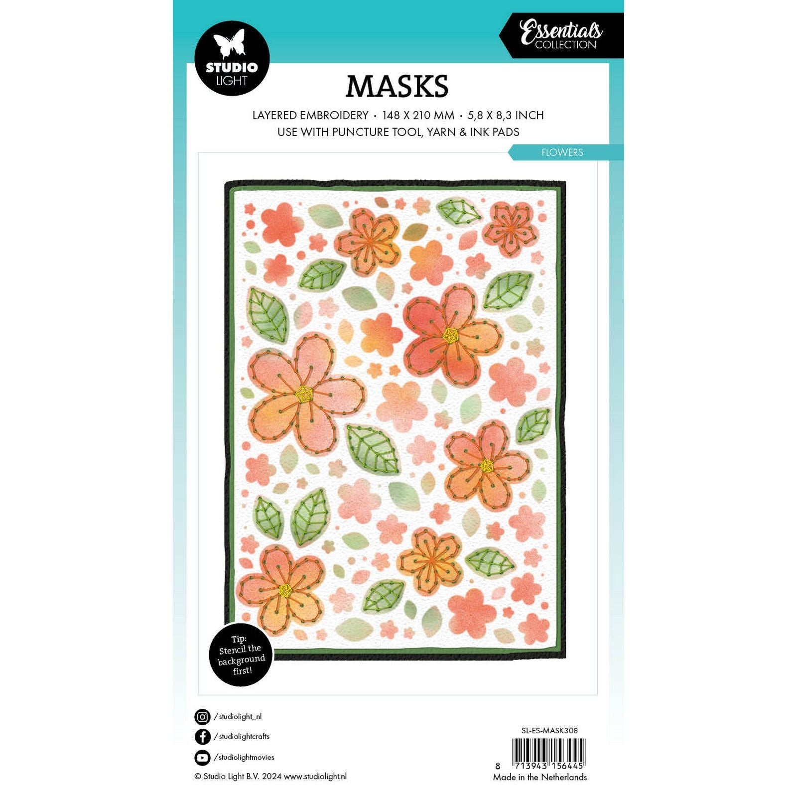 Studiolicht • Wesentliches Punktionswerkzeug, Maske, Blumen