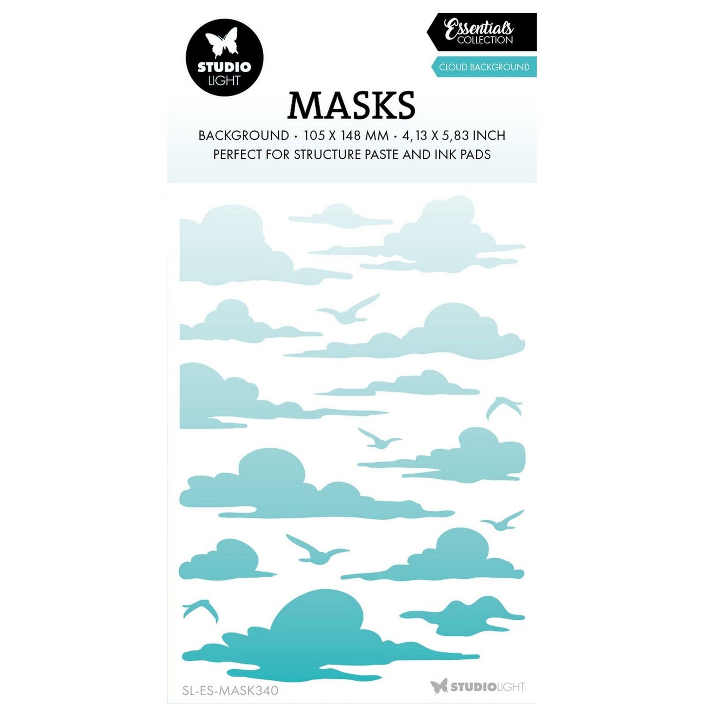 Studiolicht • Essentials-Maske, Schablone, Wolkenhintergrund
