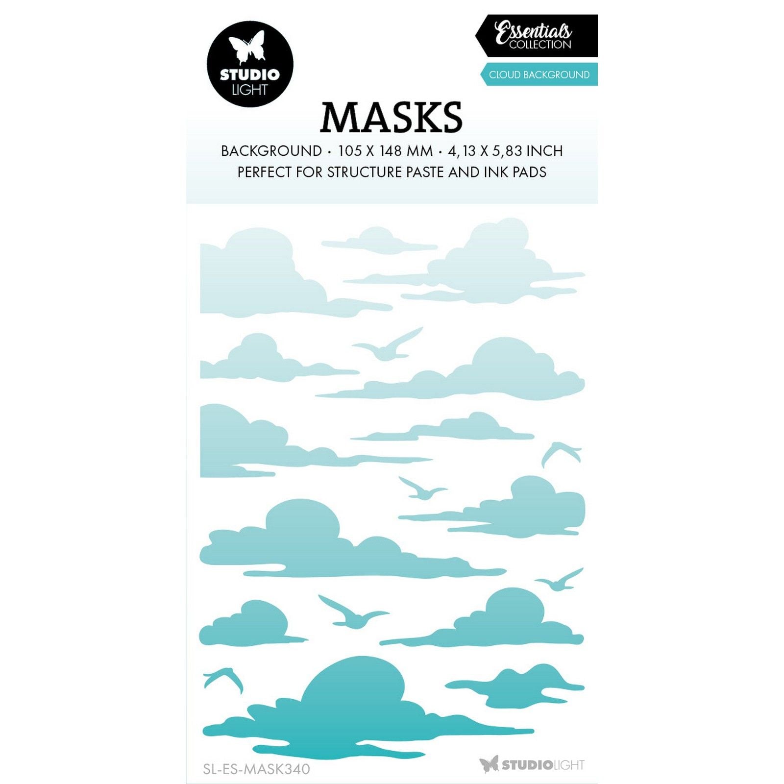 Studiolicht • Essentials-Maske, Schablone, Wolkenhintergrund