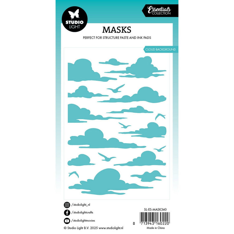 Studiolicht • Essentials-Maske, Schablone, Wolkenhintergrund