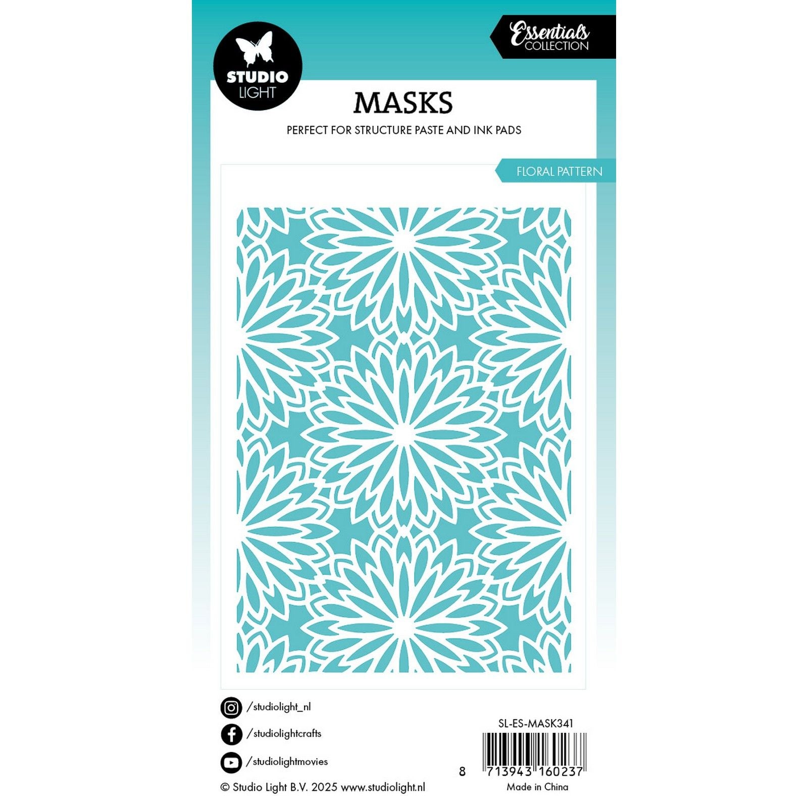 Studiolicht • Essentials-Maske, Schablone, floraler Hintergrund