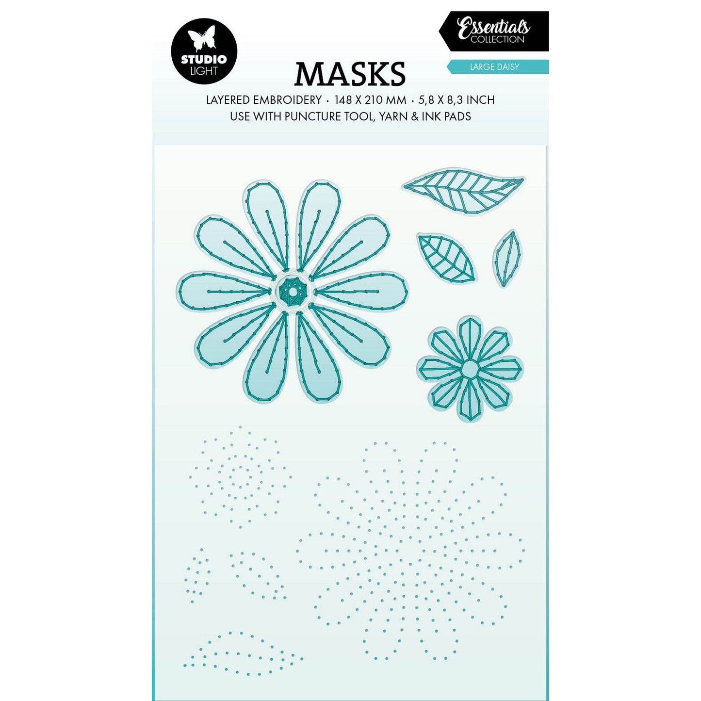 Studiolicht • Essentials-Maskenstickerei – großes Gänseblümchen