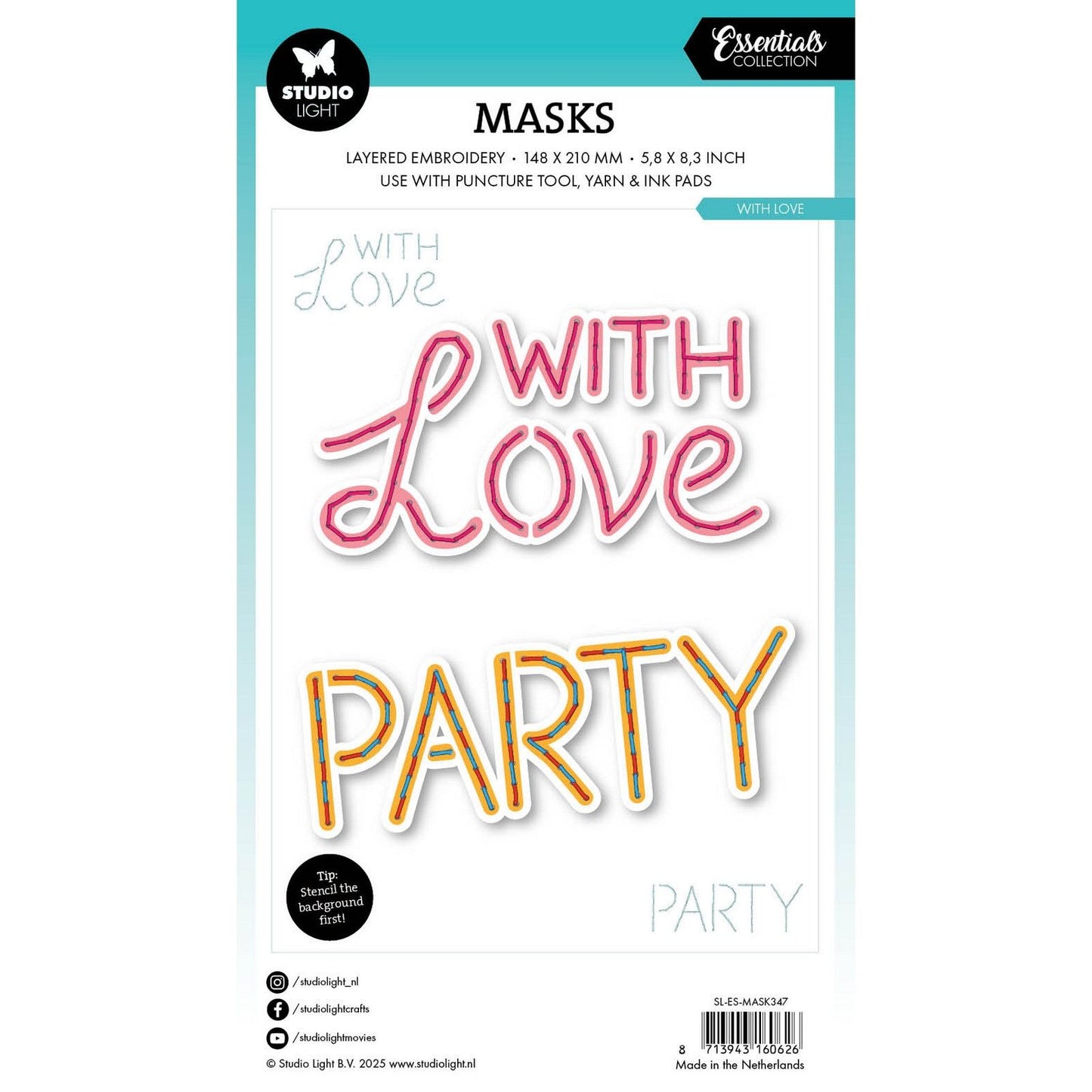 Studiolicht • Essentials-Maskenstickerei – mit Liebe