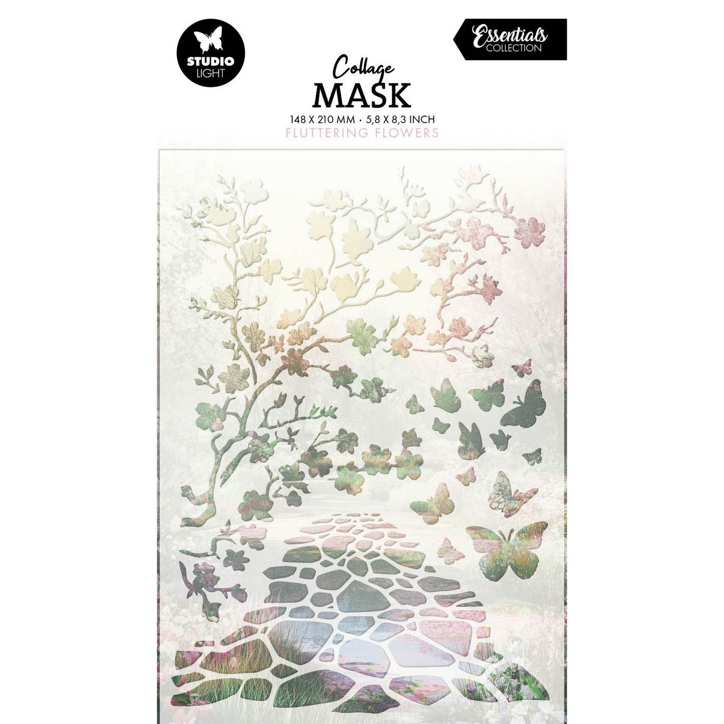 Studiolicht • Essentials-Maske, Schablone, flatternde Blumen