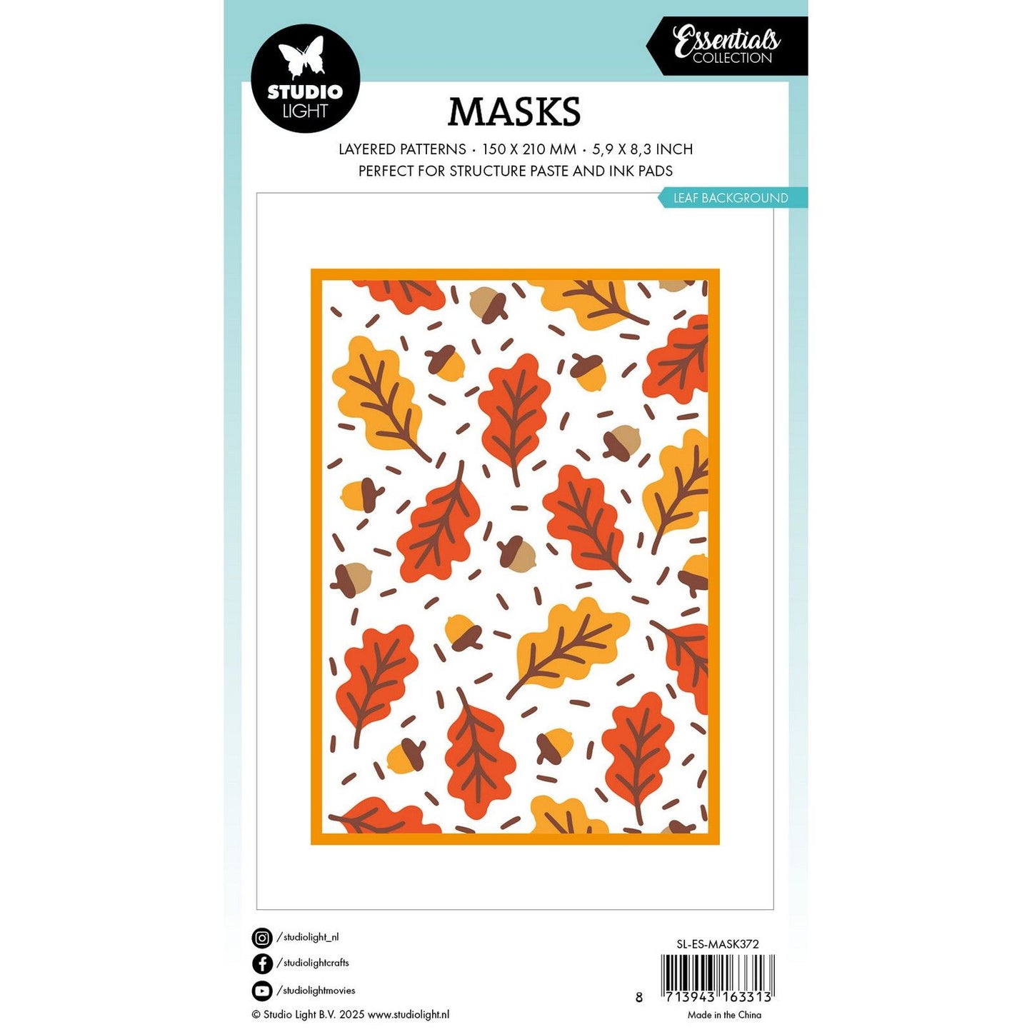 Studiolicht • Essentials-Maske, Blatthintergrund