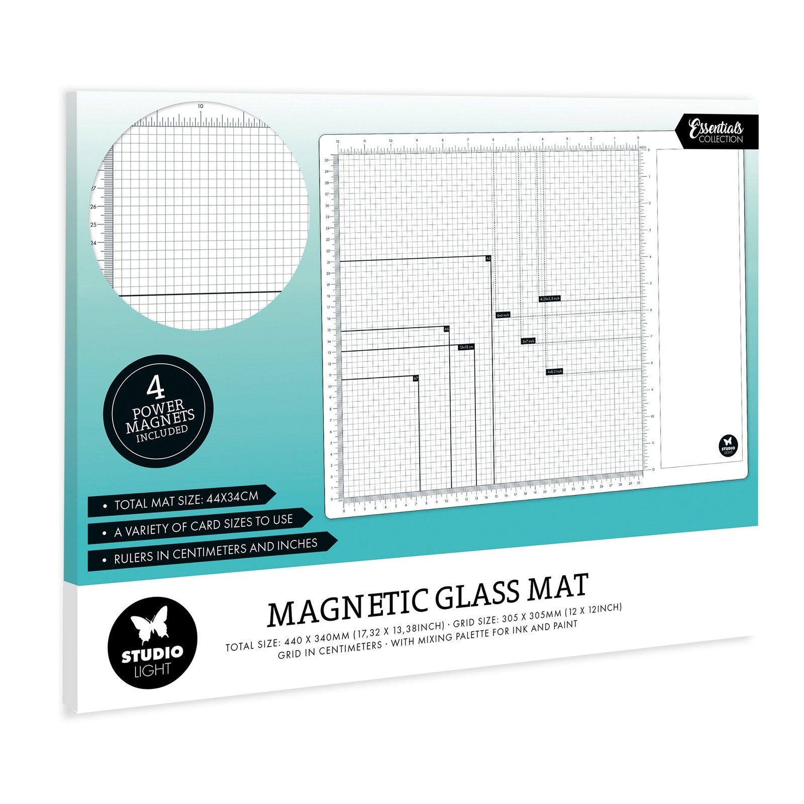 Studioleuchte • essentials magnetische Glasmatte, 4 Magnete im Lieferumfang enthalten