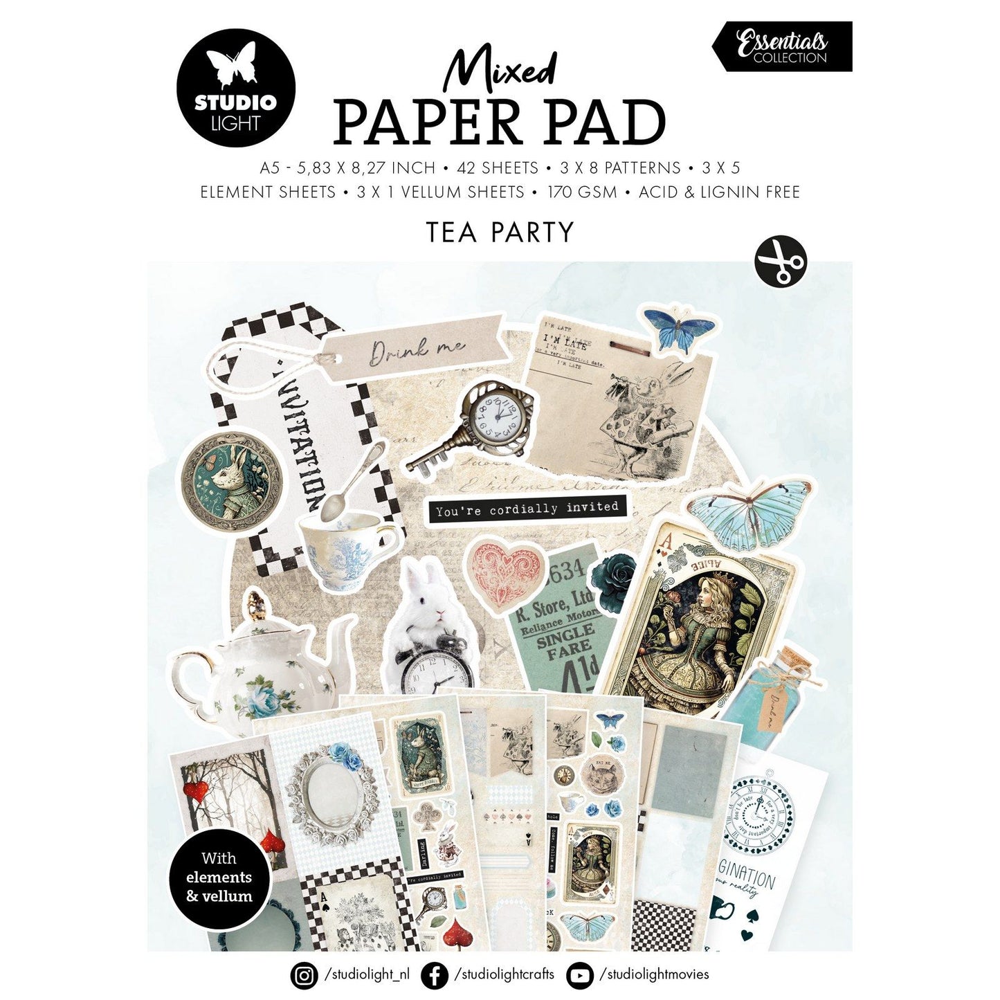 Studiolicht • Essentials gemischte Papierblock-Teeparty