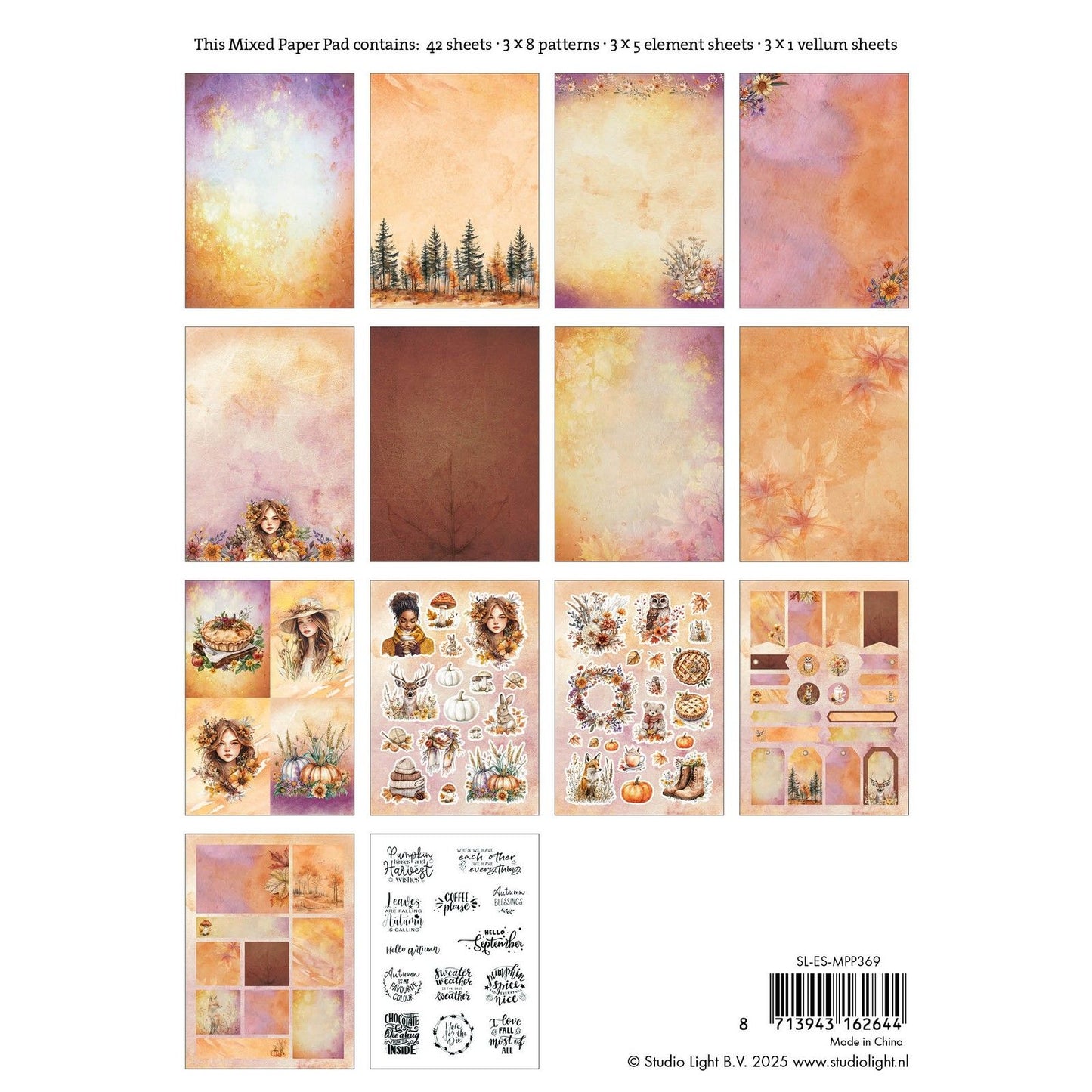 Studiolicht • Essentials gemischter Papierblock Herbst