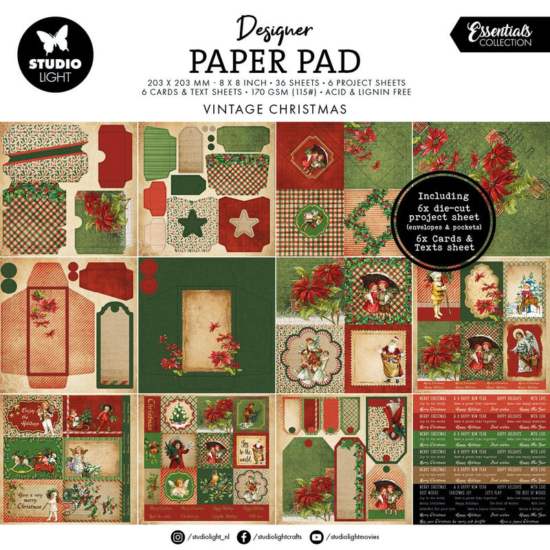 Studioleuchte • Essentials gemischter Papierblock Vintage Weihnachten