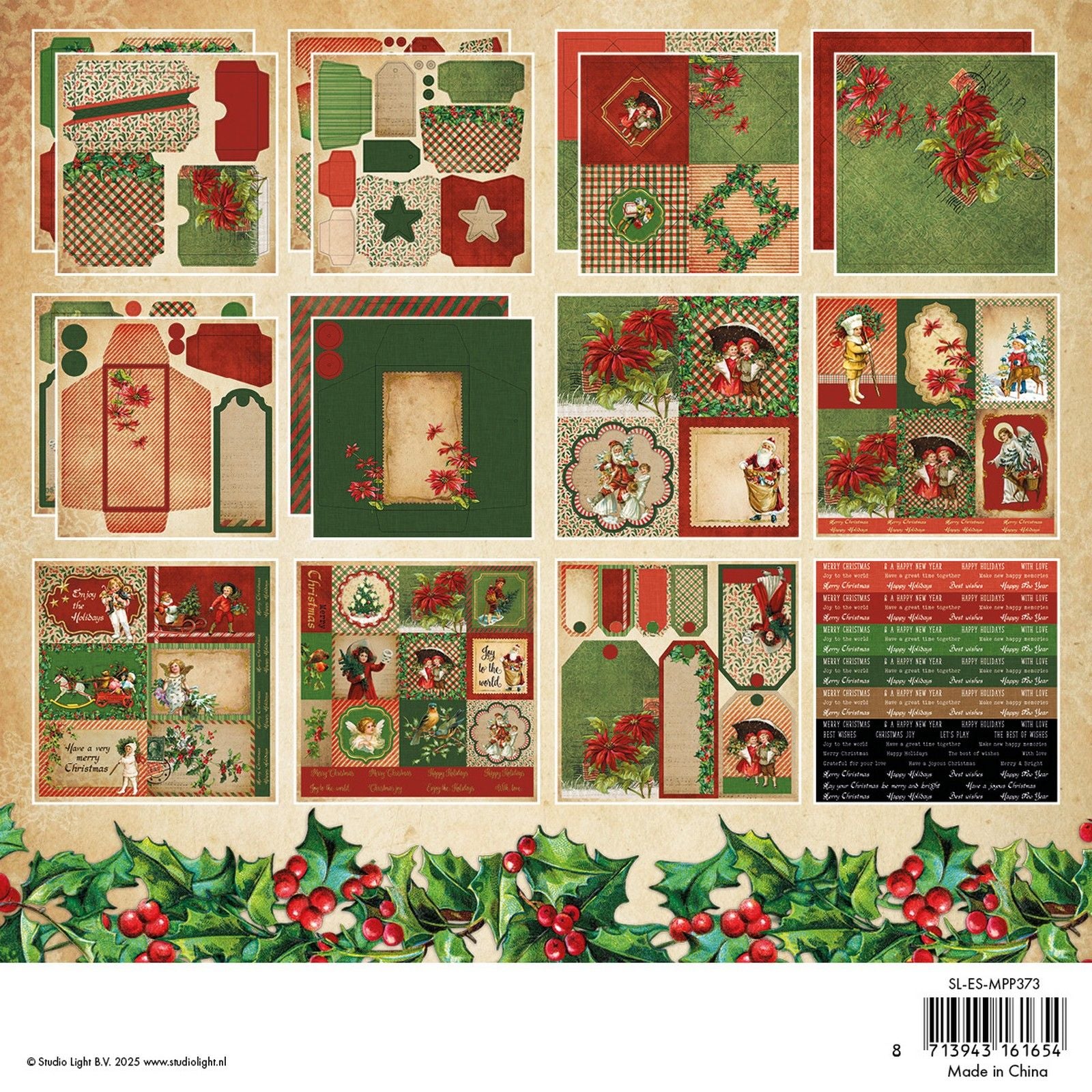 Studioleuchte • Essentials gemischter Papierblock Vintage Weihnachten